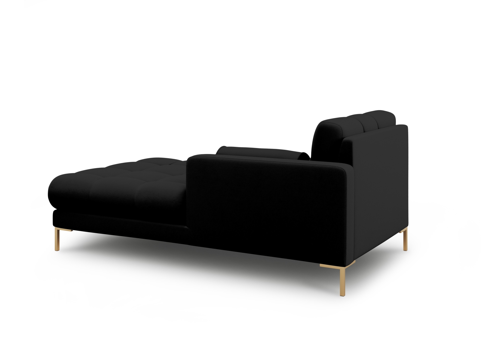 Cosmopolitan Design Chaiselongue Bali Strukturierter Stoff Neve Schwarz Rechts Beine Gold