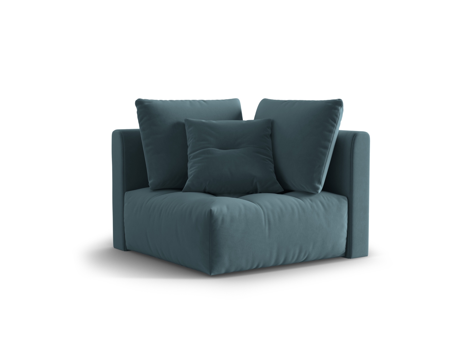 Micadoni Symmetrisches Eckmodul Bloom Samt Casino Pastellblau