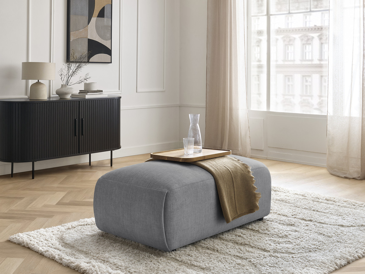 Bobochic Jana Pouf 63 × 114 cm Samt Dunkelgrau