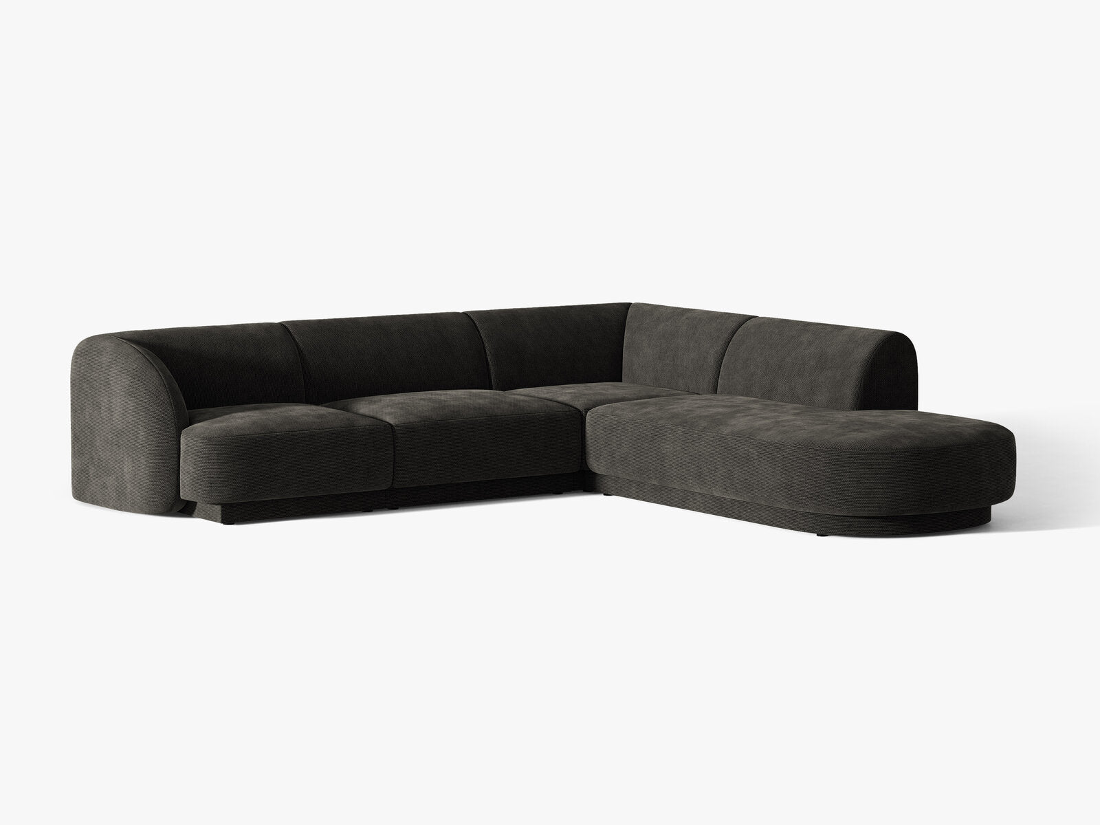 Micadoni Ecksofa Miley 6-Sitzer Rechts Chenille Eden Anthrazit