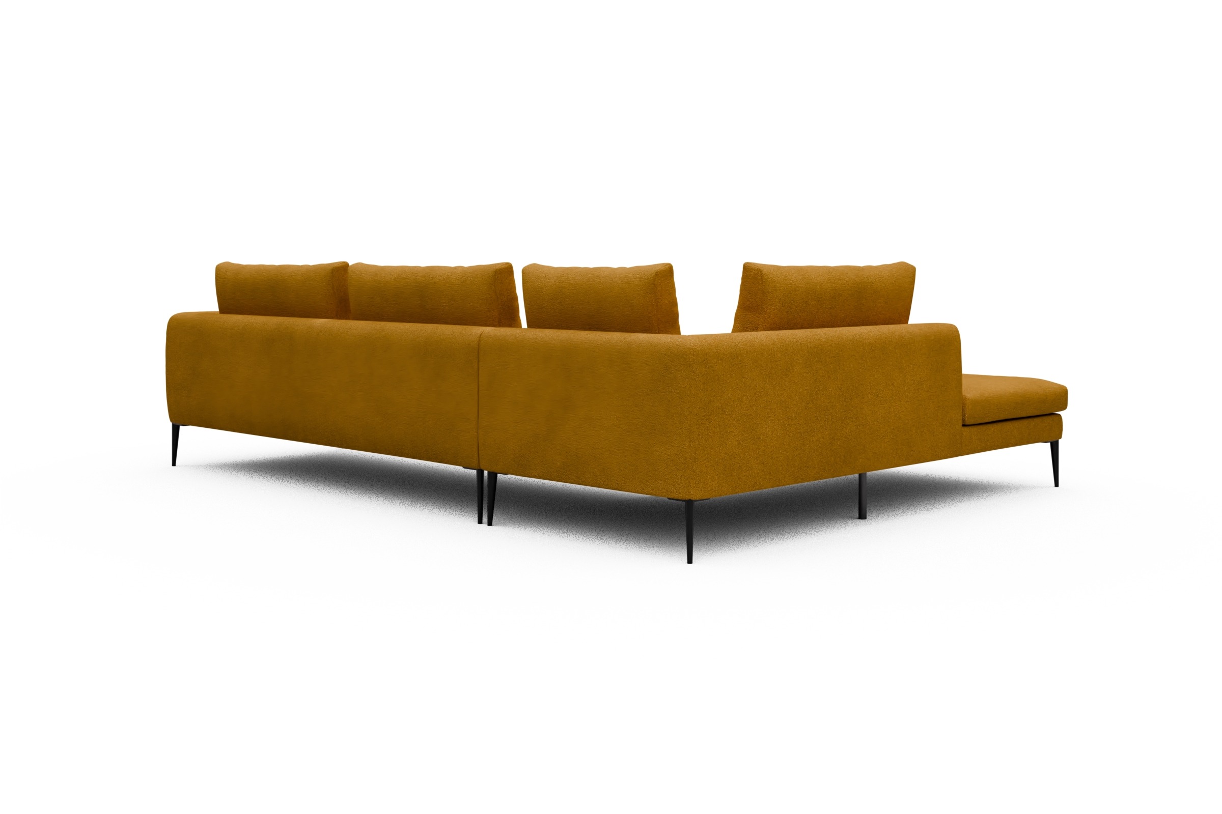 Ecksofa Paul Relax-Ecke rechts mit 3-Sitzer Boucle-Ochre