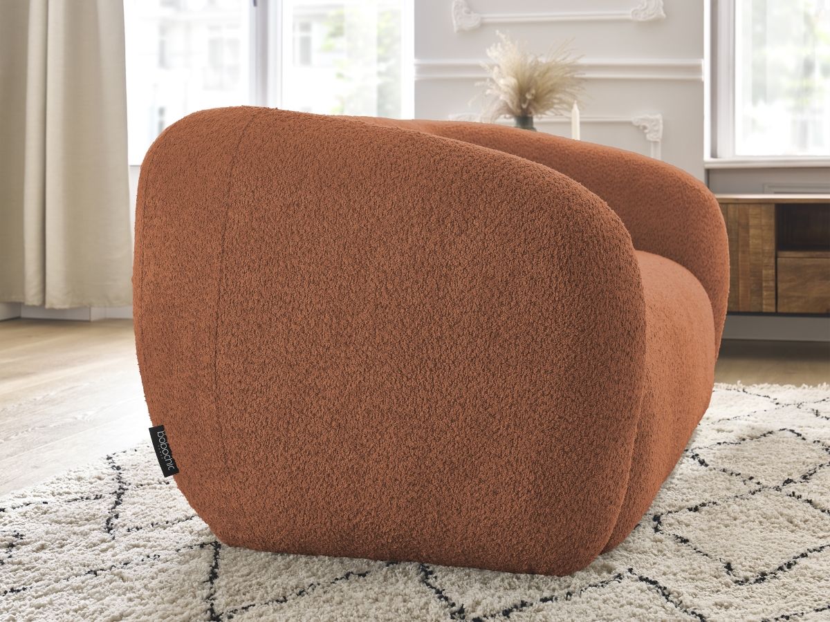 Bobochic Celine Sofa 2-Sitzer Bouclé-Stoff Orange