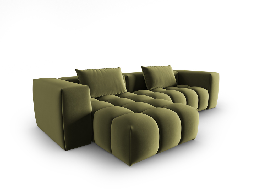 Cosmopolitan Design Ecksofa Verona 3-Sitzer Samt Casino Hellgrün Links