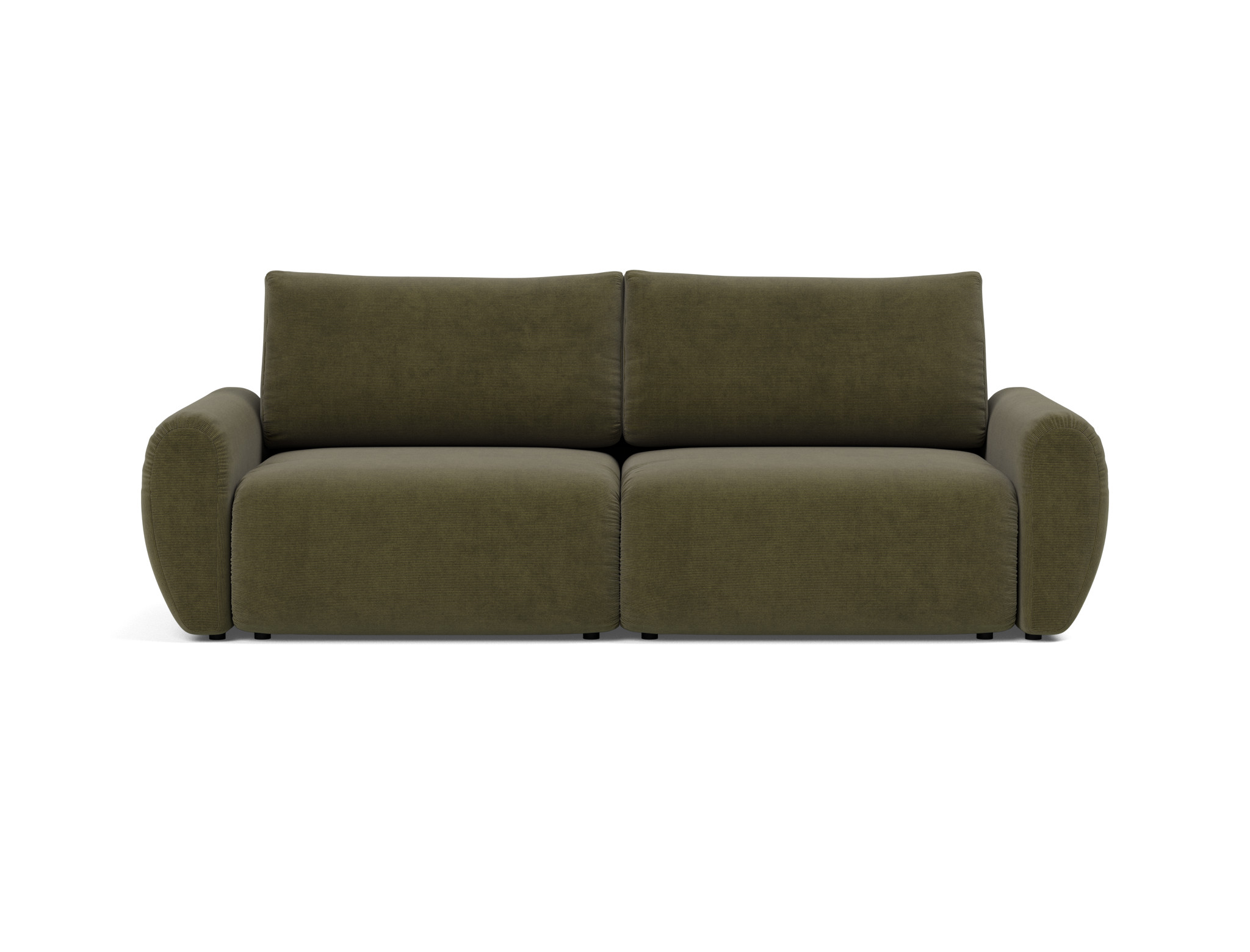 Schlafsofa Norum mit Curve-Armlehnen Kord Cordufine 316-Pine-Green
