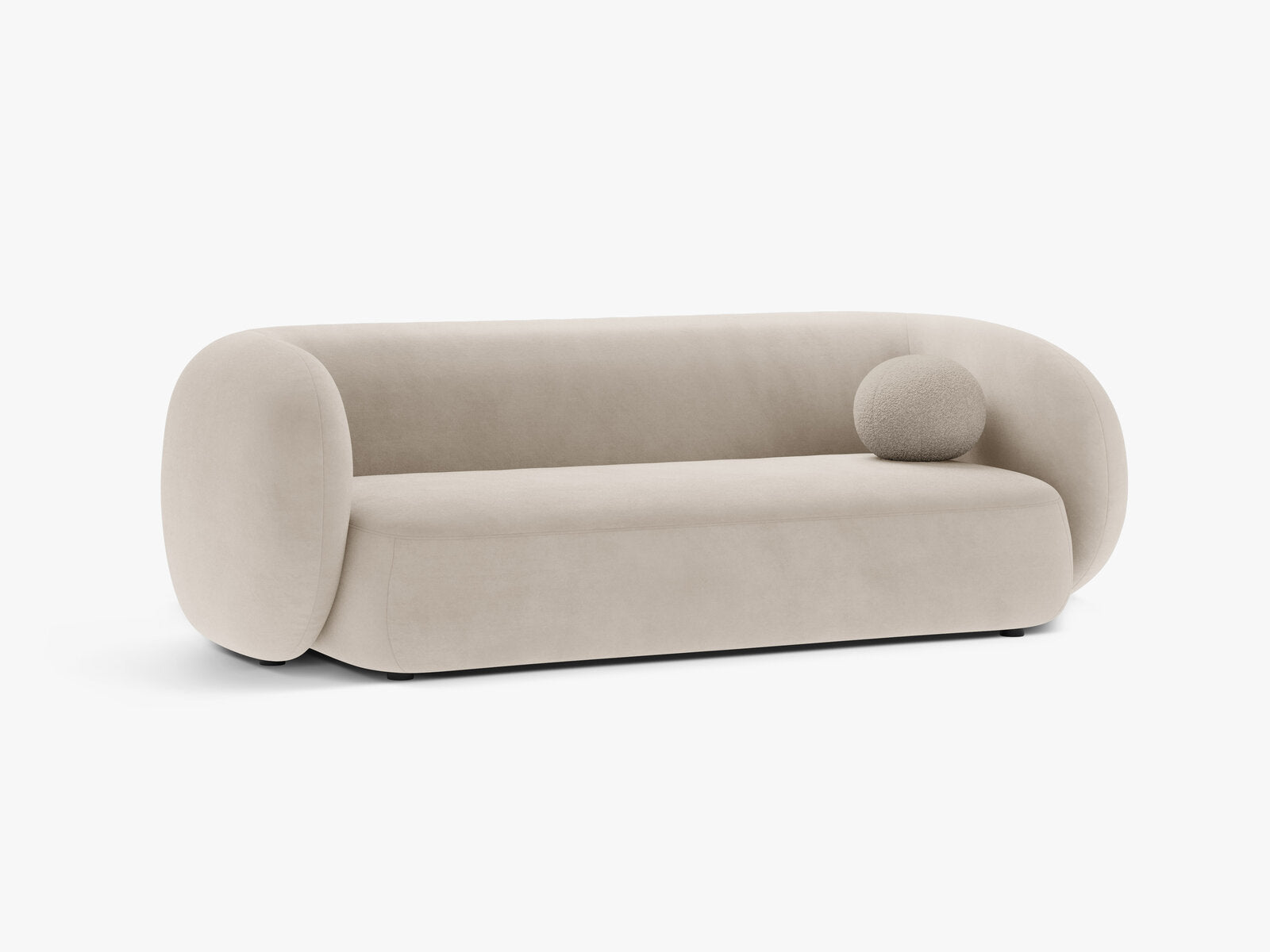 Micadoni Sofa Kate 3-Sitzer Samt Beige