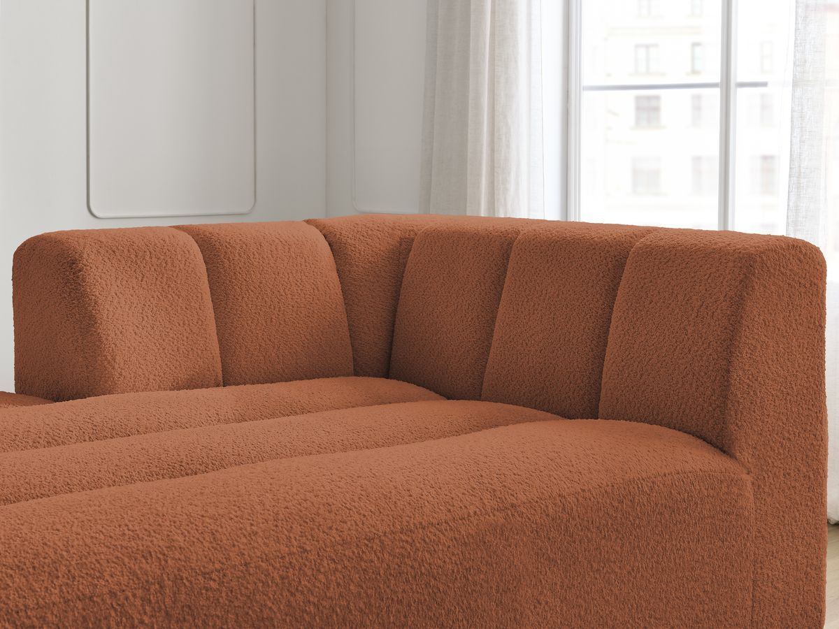 Bobochic Annecy Méridienne-Modul Bouclé-Stoff Orange Ecke links