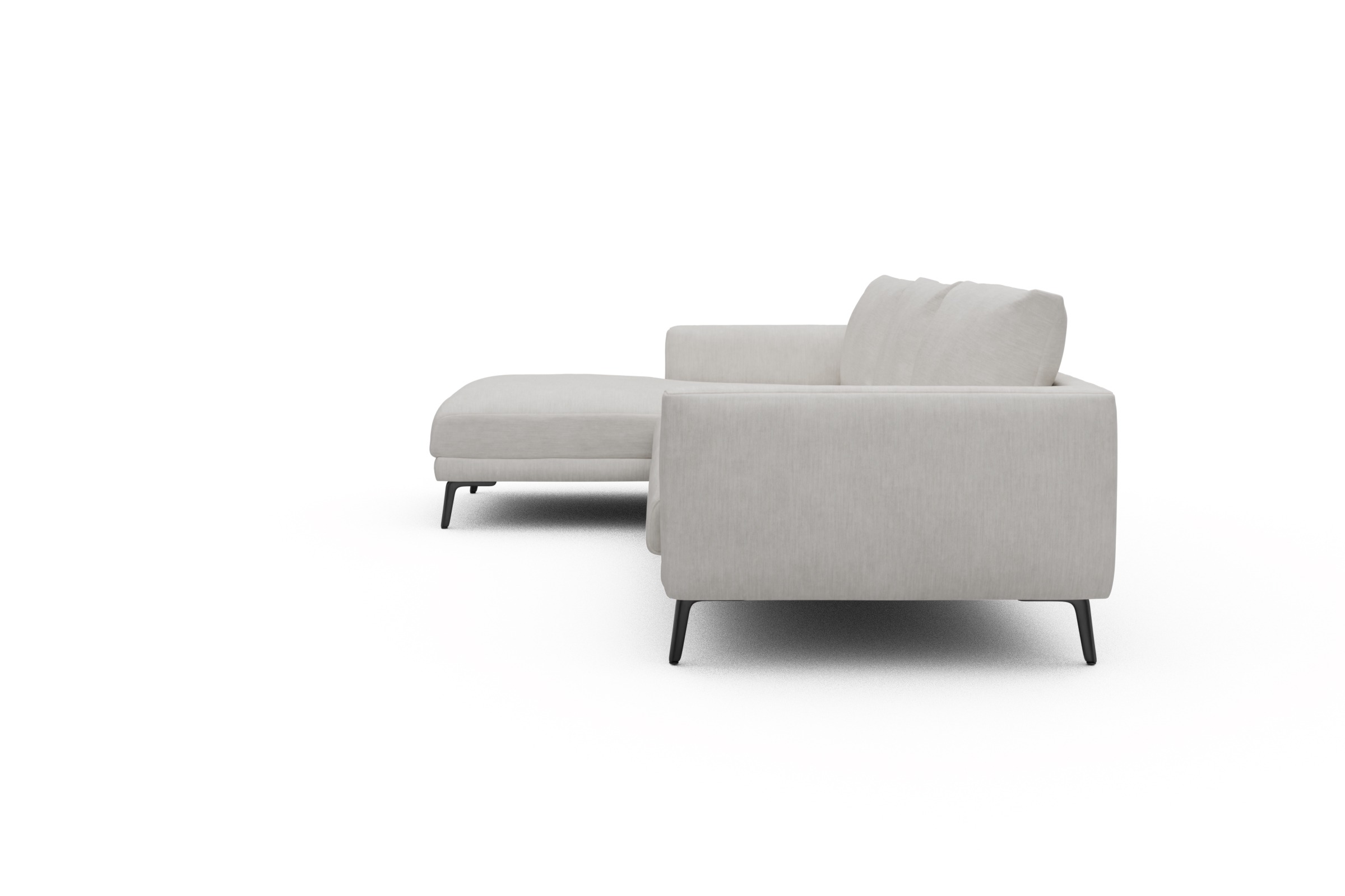 Ecksofa Karl Chaiselongue links mit 2,5-Sitzer Vivus-Dusty-Off-White