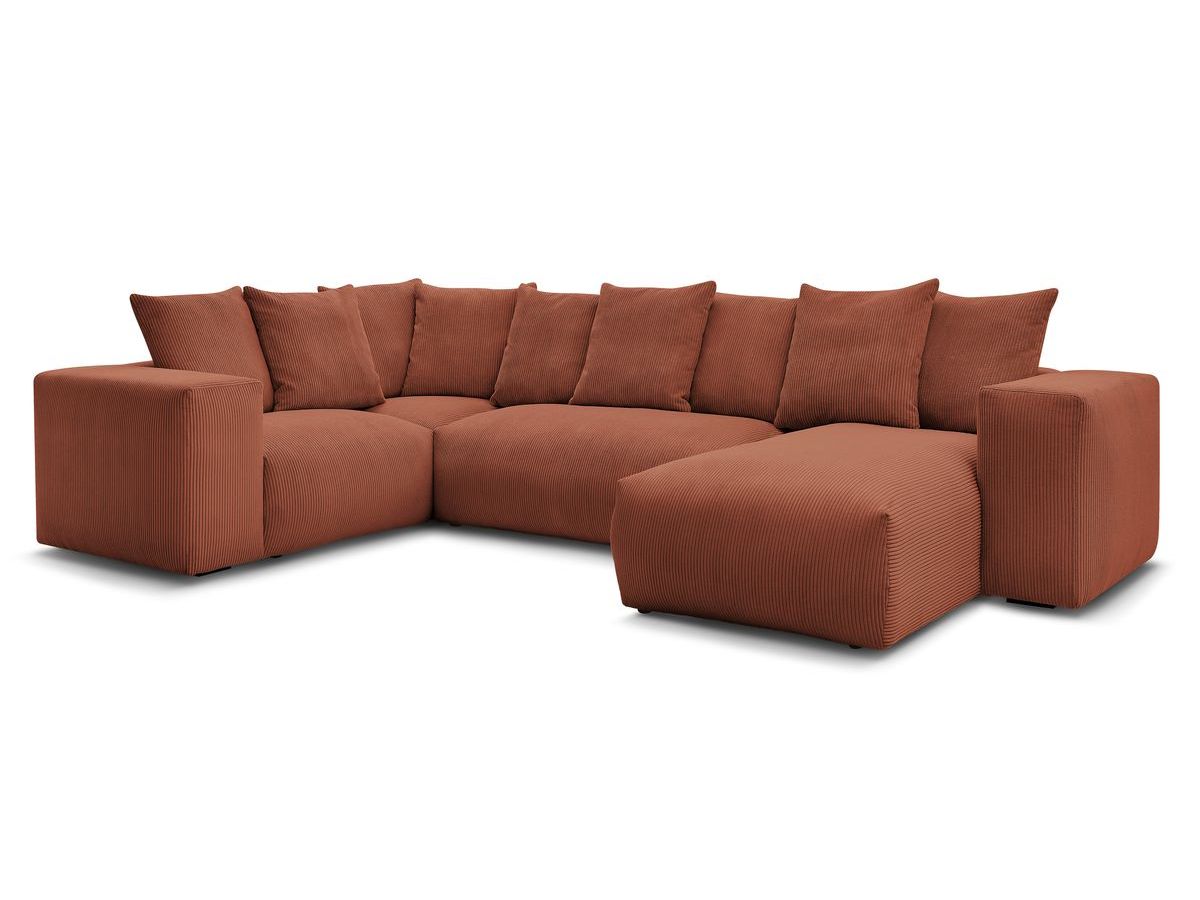 Bobochic Voltaire Wohnlandschaft 356 × 214 cm Cordsamt Orange Ecke rechts