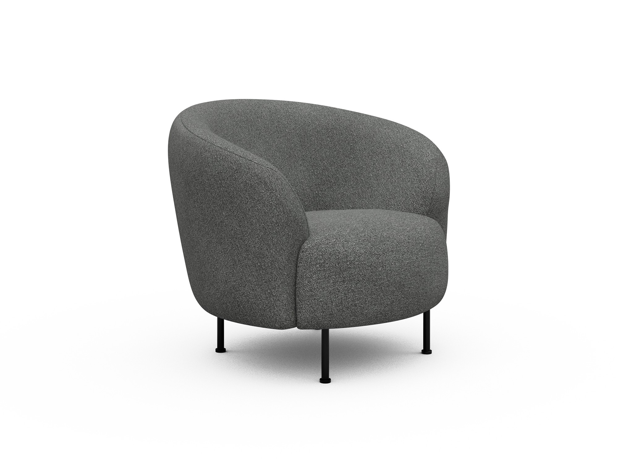 Sessel Ronda Metallbeine Schwarz Boucle Skandi 533-Ash-Grey
