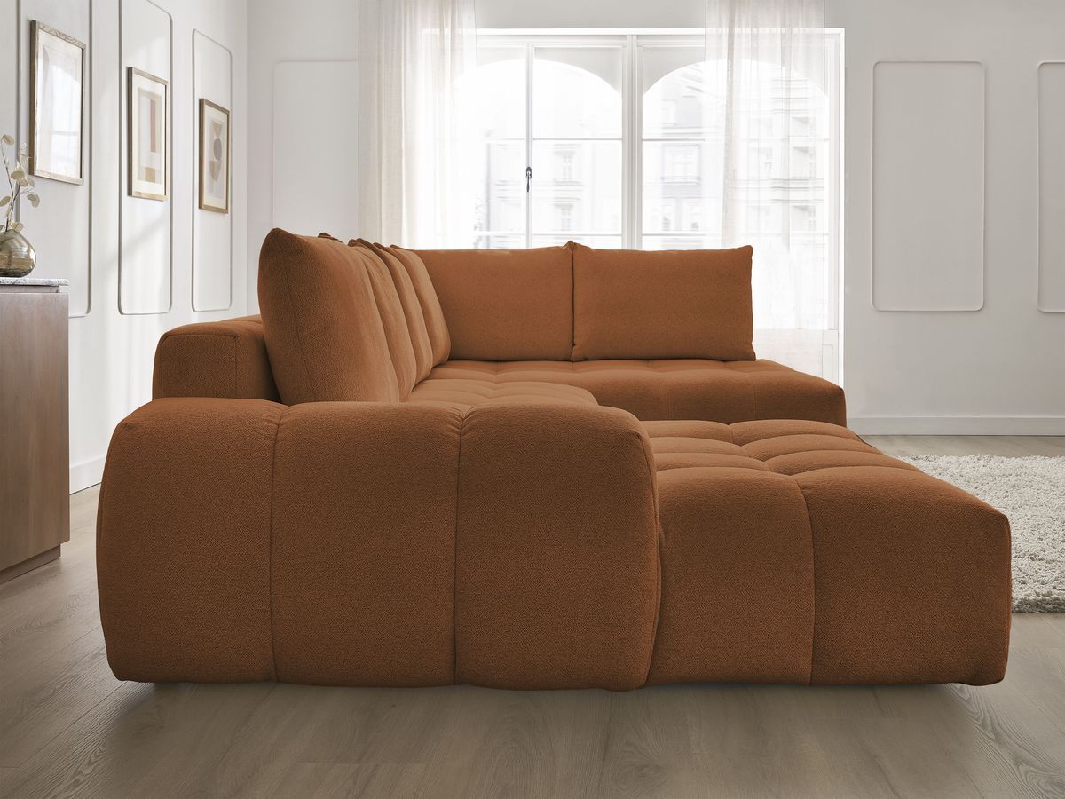 Bobochic Everest Wohnlandschaft, 6 Kissen Melange-Stoff Orange Ecke links