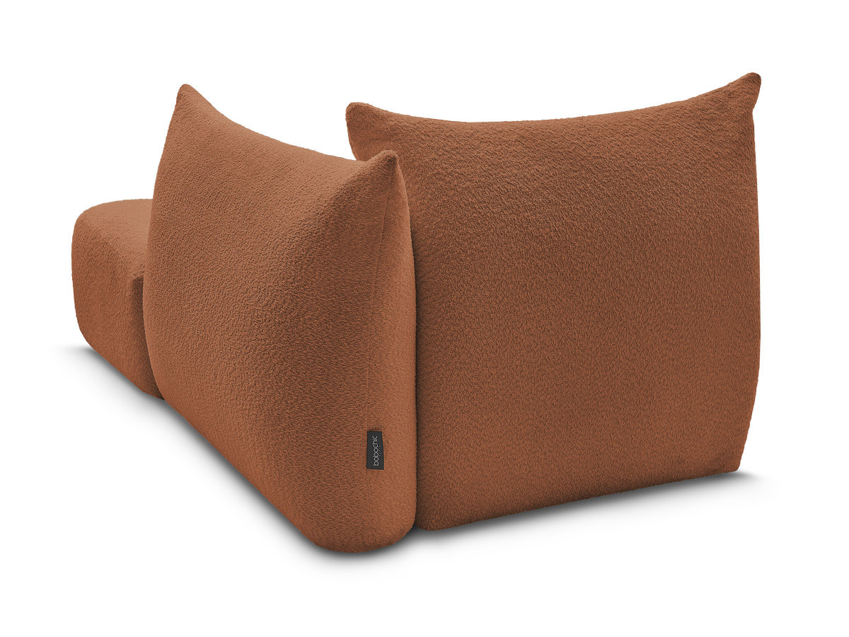 Bobochic Azra Méridienne-Modul Bouclé-Stoff Orange Ecke rechts