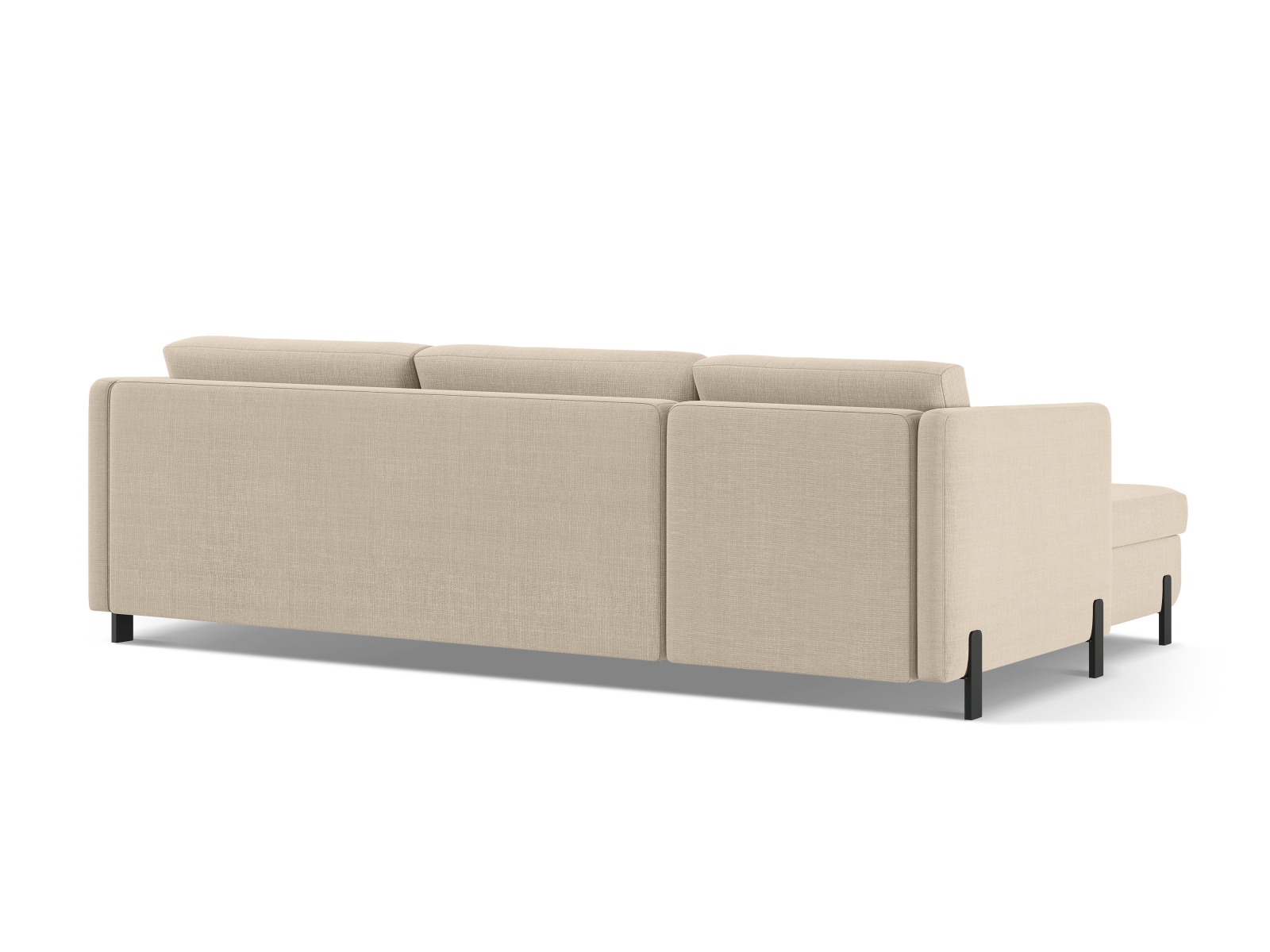 Micadoni Schlaf-Ecksofa Gloria 4-Sitzer Rechts Strukturierter Stoff Beige 205x140