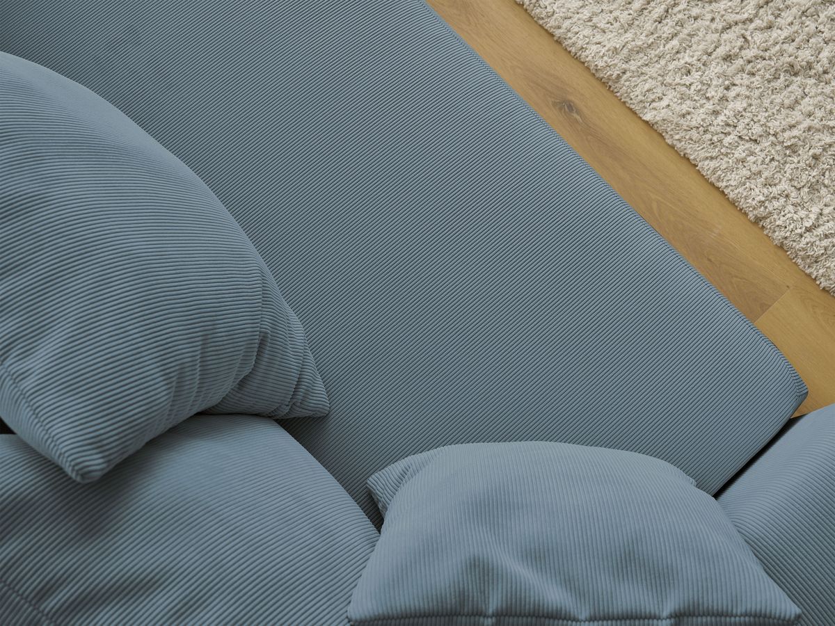 Bobochic Sidonie Schlafsofa 3-Sitzer mit Bettkasten Cordsamt Dunkelblau