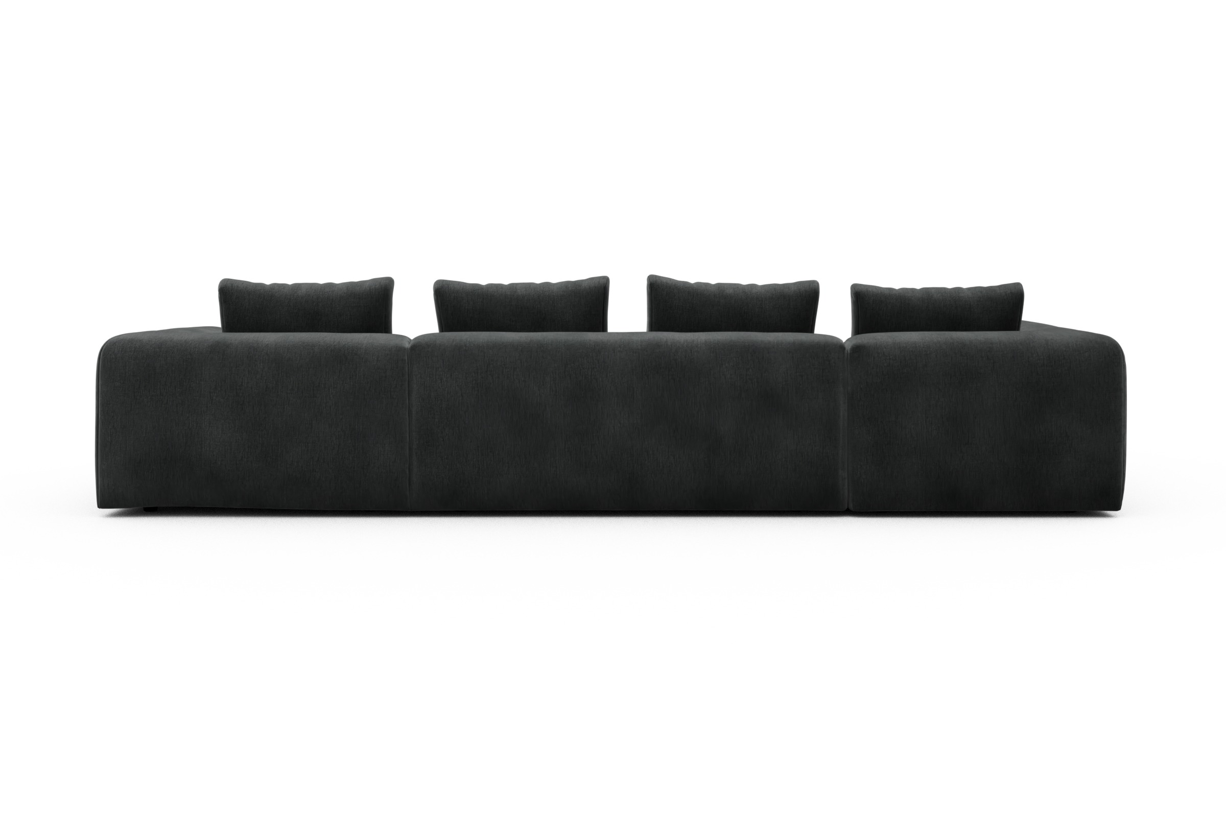 Wohnlandschaft Fred Chaiselongue rechts mit 2-Sitzer und lange Armlehne links Smooth-Deep-Warm-Grey