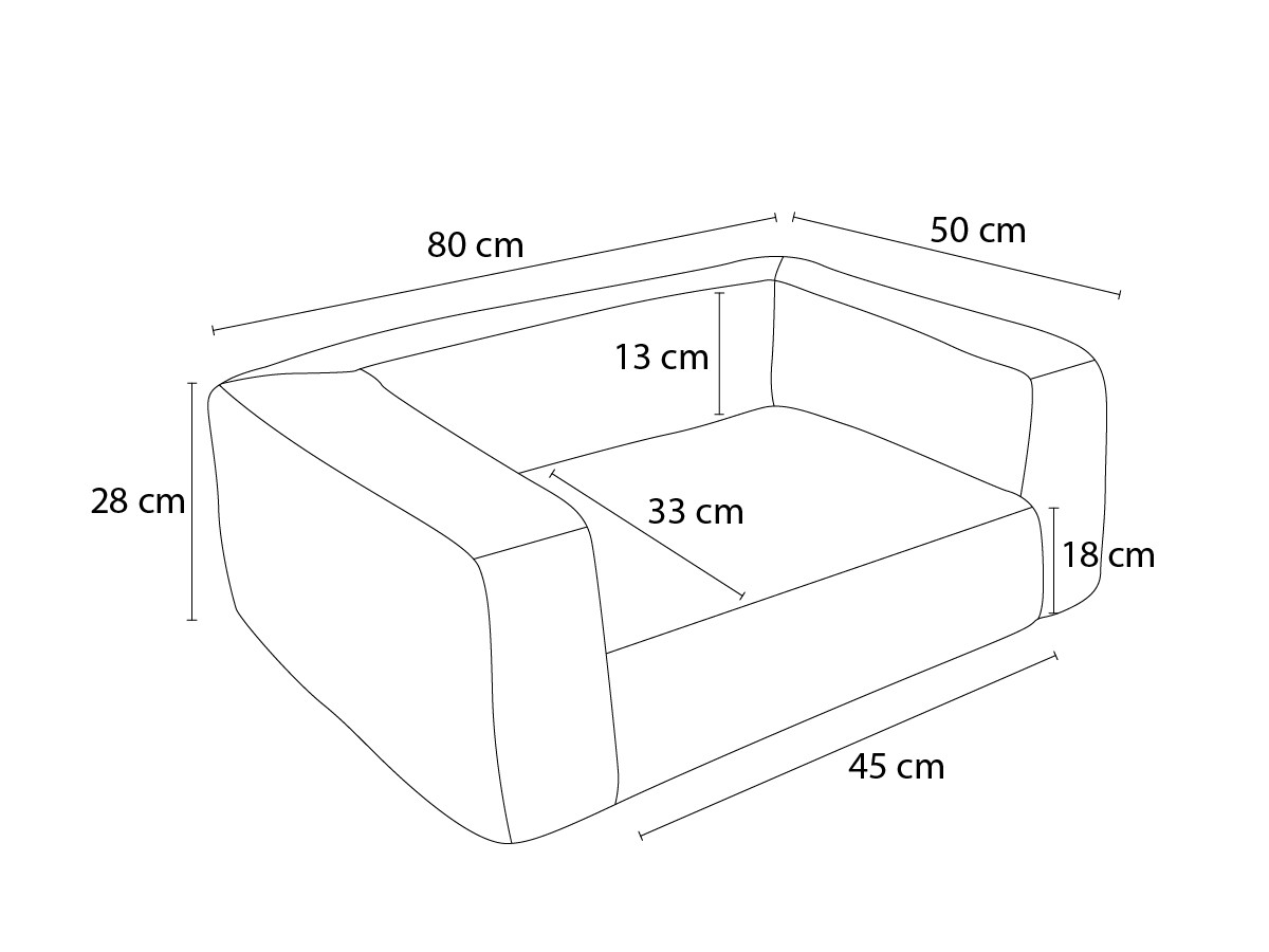 Bobochic Salto Hundekorb Cordsamt Dunkelgrau, Größe M (80 cm)
