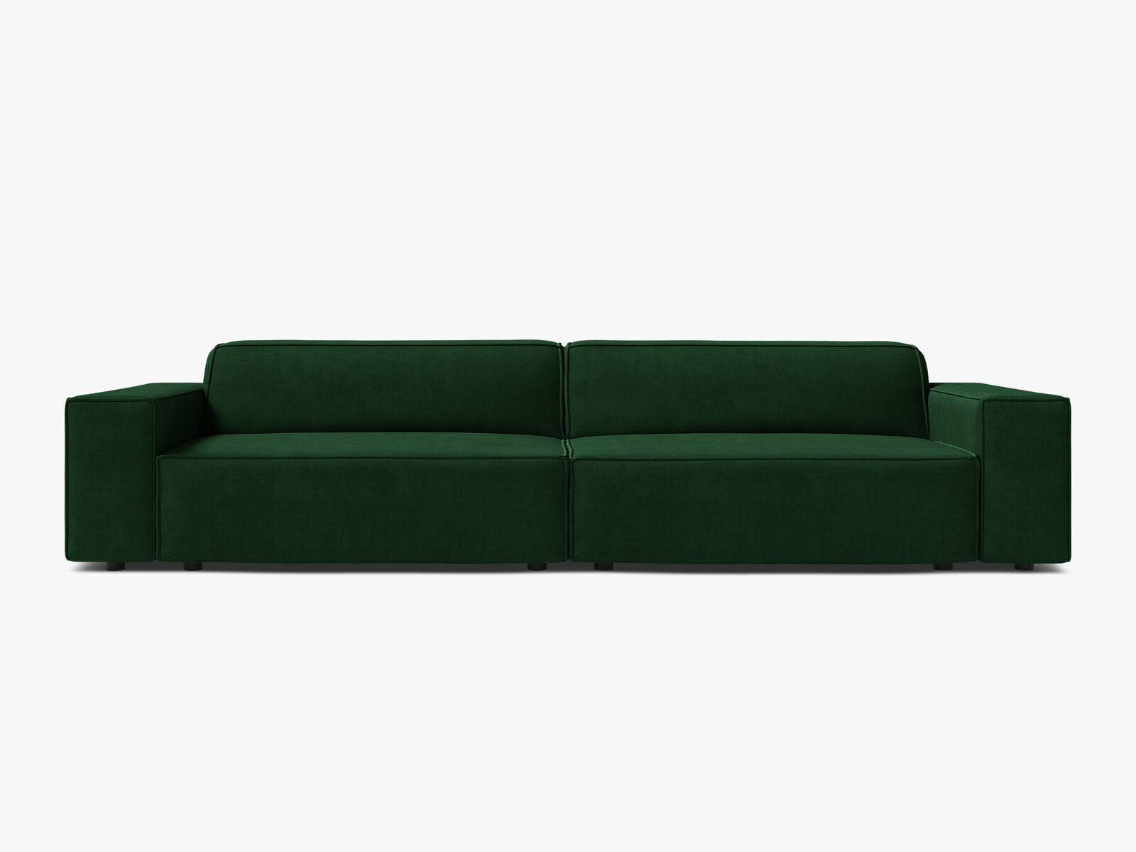 Micadoni Sofa Jodie 4-Sitzer Samt Bluvel Flaschengrün