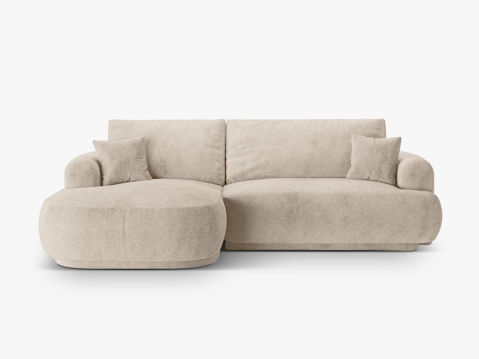 Micadoni Ella Ecksofa 5-Sitzer mit Schlaffunktion Links Strukturierter Stoff Sorella Sand