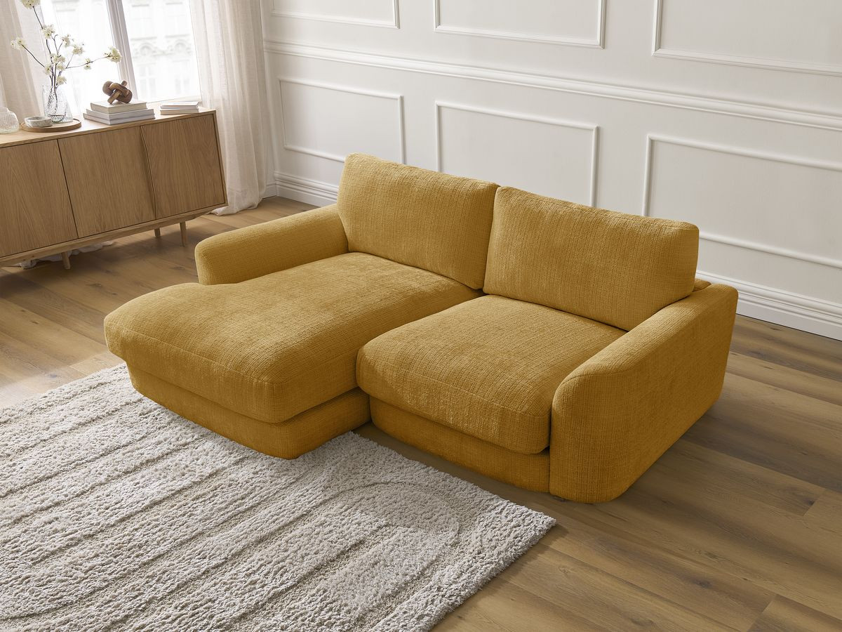 Bobochic Leonore Ecksofa Strukturstoff Gelb Ecke links