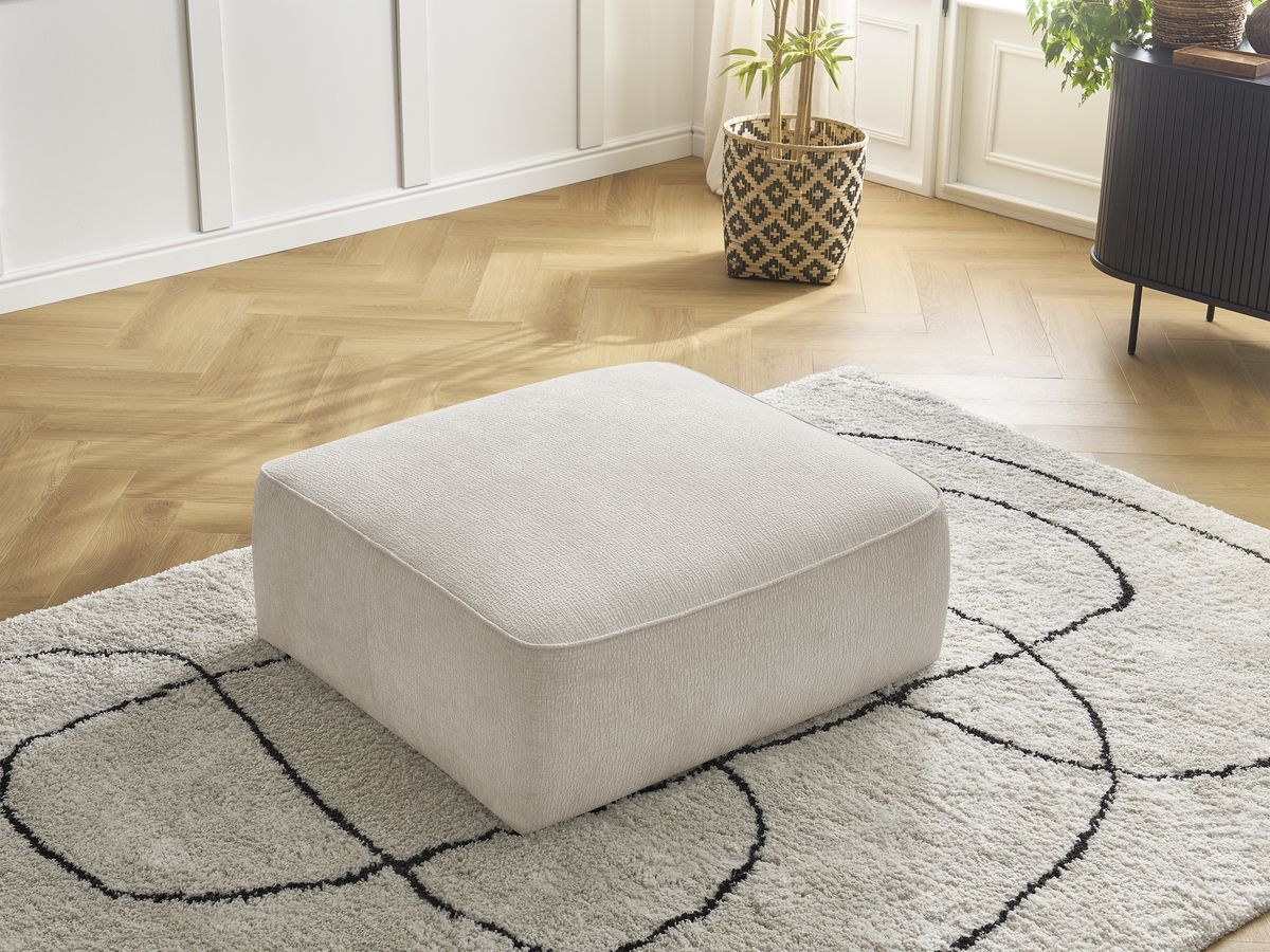 Bobochic Leopold Pouf Strukturstoff Beige