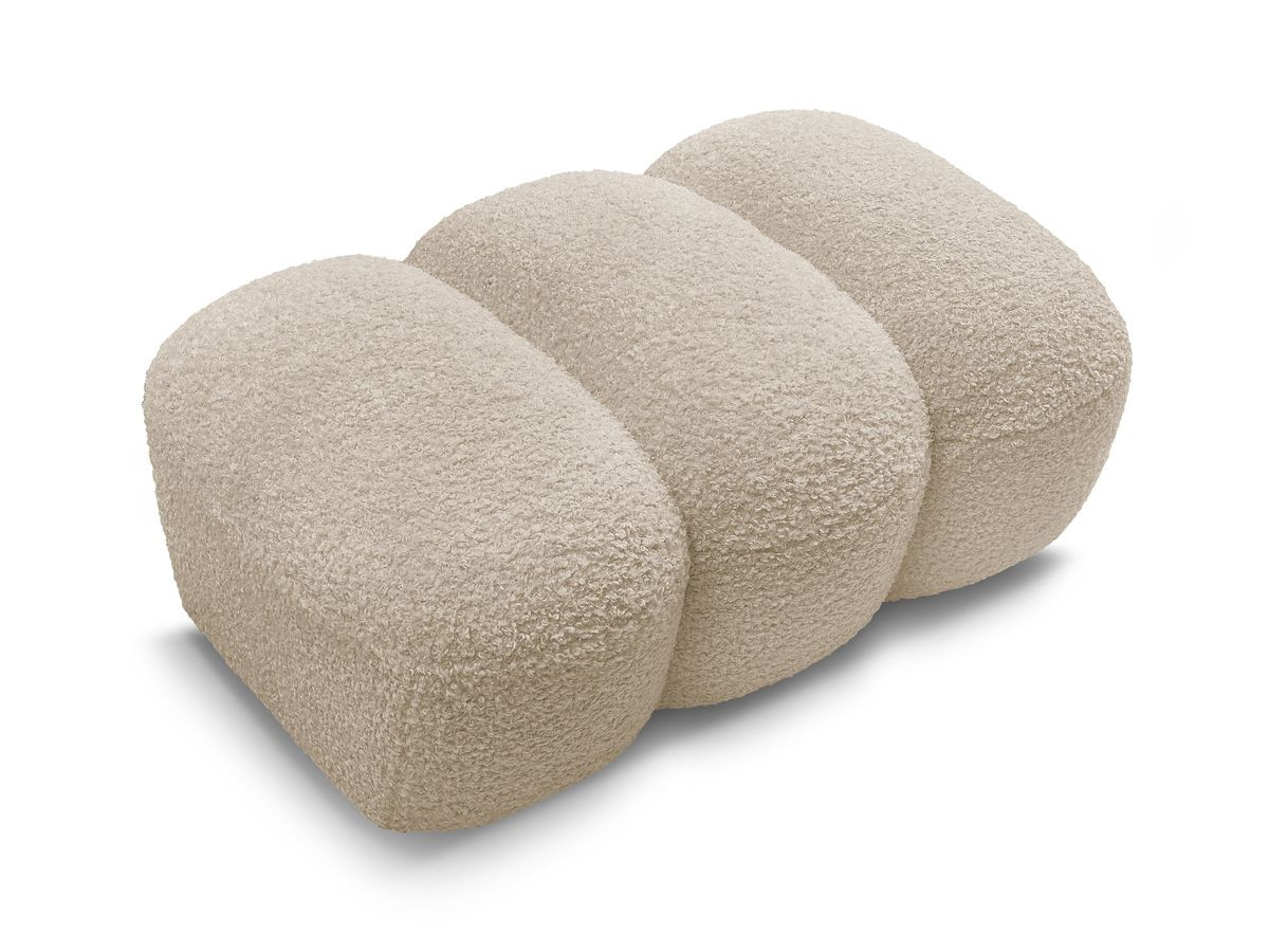 Bobochic Hippolyte Pouf Bouclé-Stoff Beige
