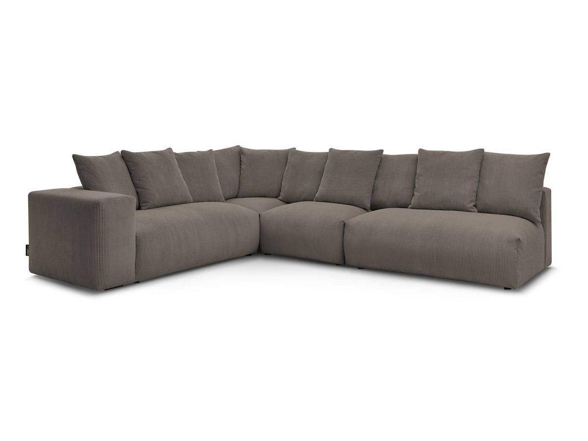 Bobochic Voltaire Ecksofa 322 × 268 cm Cordsamt Taupe Ecke links