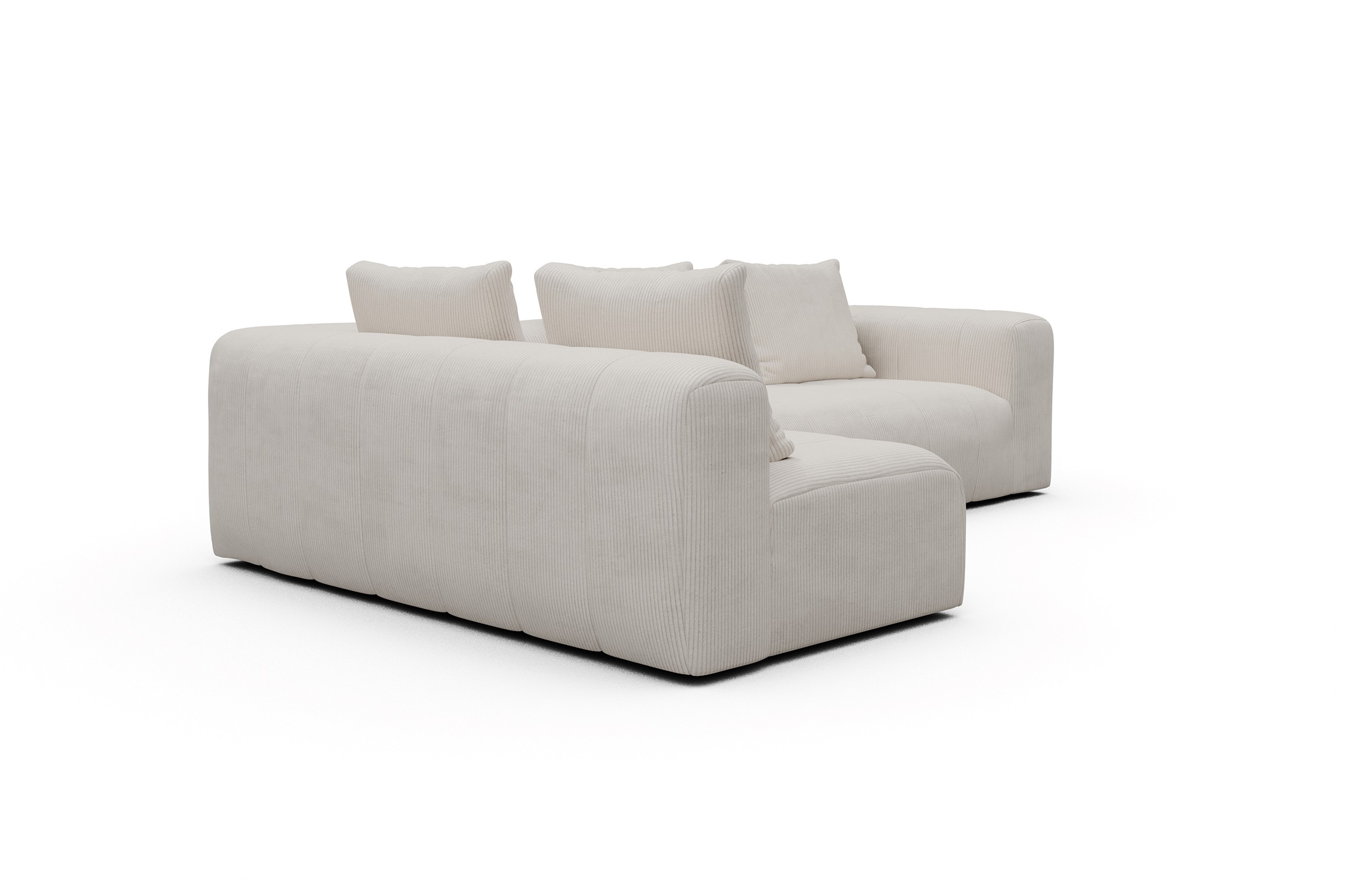 Sofa Hugo 2x 2,5-Sitzer Armlehne rechts Corduroy Ivory Skandi Home moebelfaktor