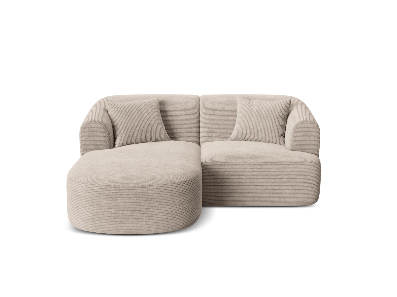 Cosmopolitan Design Ecksofa Campi 3-Sitzer Kord Lincoln D Cappuccino Links