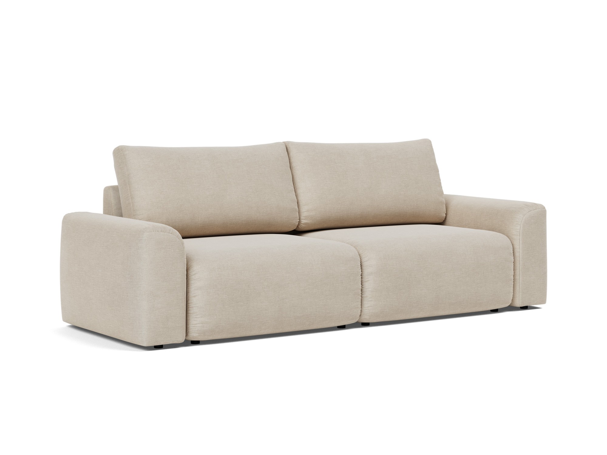 Schlafsofa Norum mit Chunky-Armlehnen Flachgewebe Phobos 586-Latte