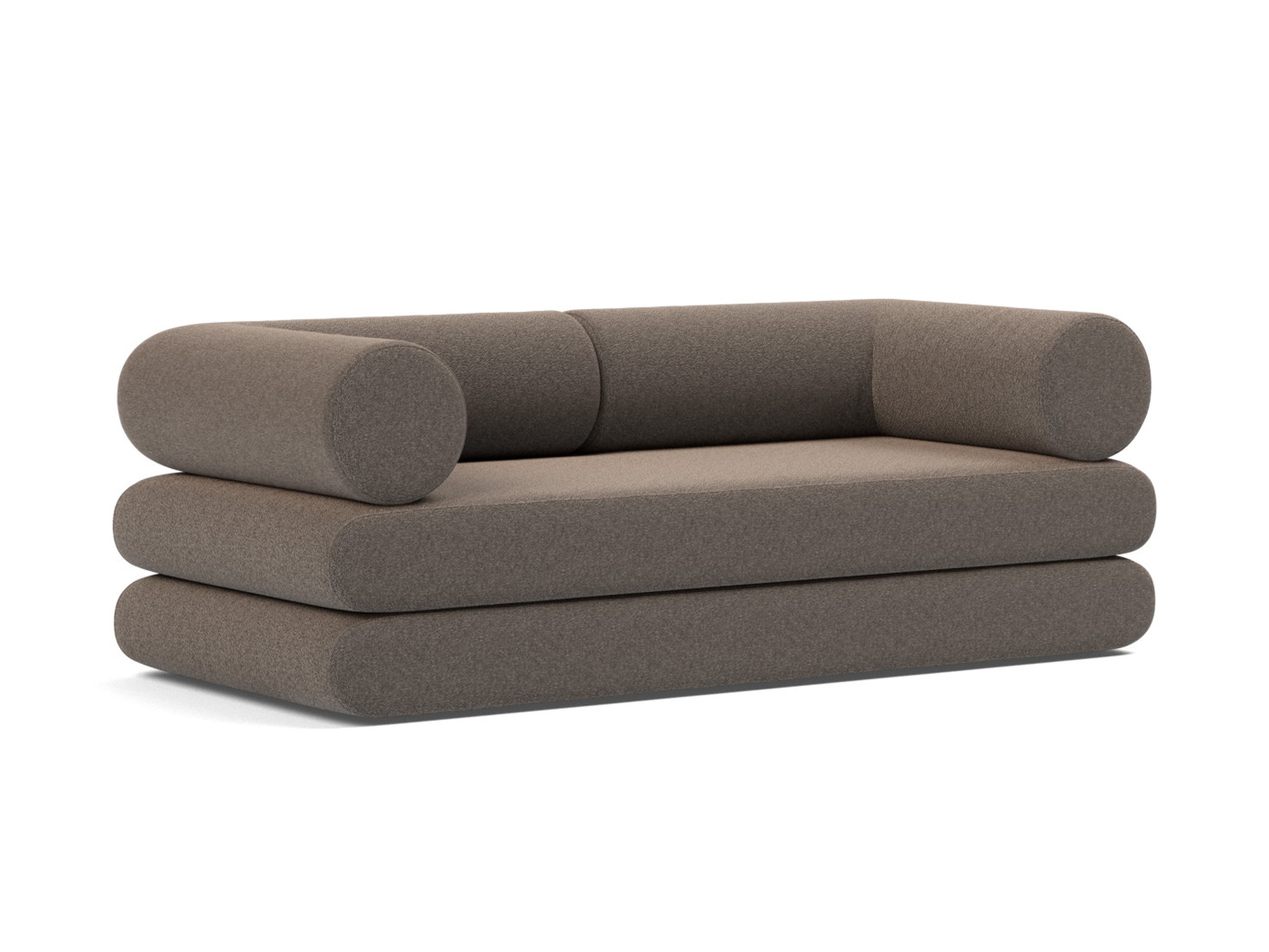 Tagesbett Circlus mit L-förmigen Armlehnen Boucle Skandi 530-Taupe