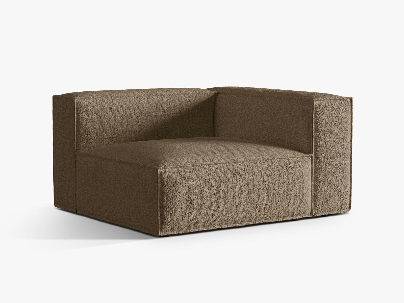 Micadoni Eckmodul Nuria 2-Sitzer Boucle Monet Cappuccino Rechts
