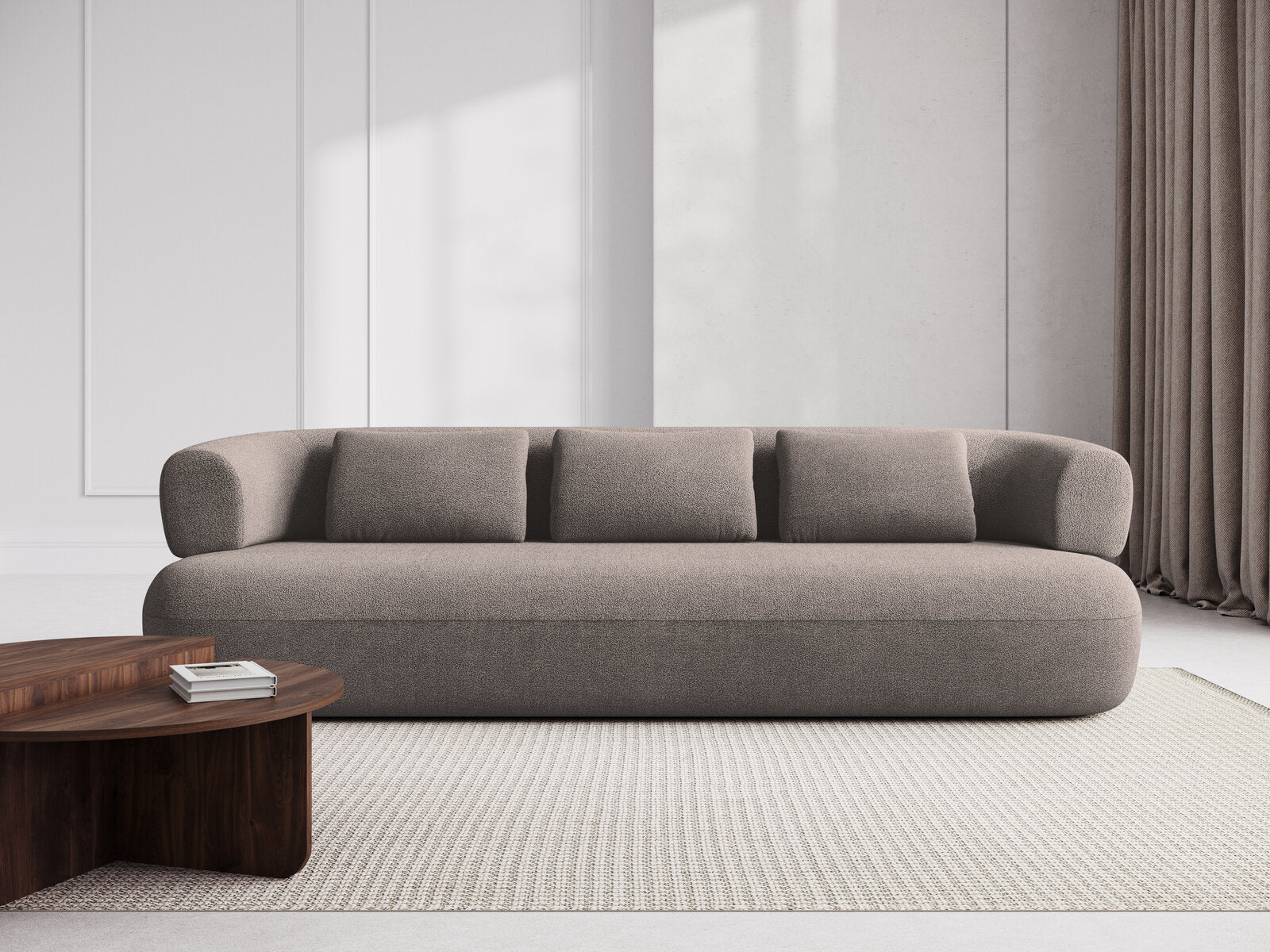 Micadoni Sofa Jenny 3-Sitzer Boucle Now or Never Hellbraun