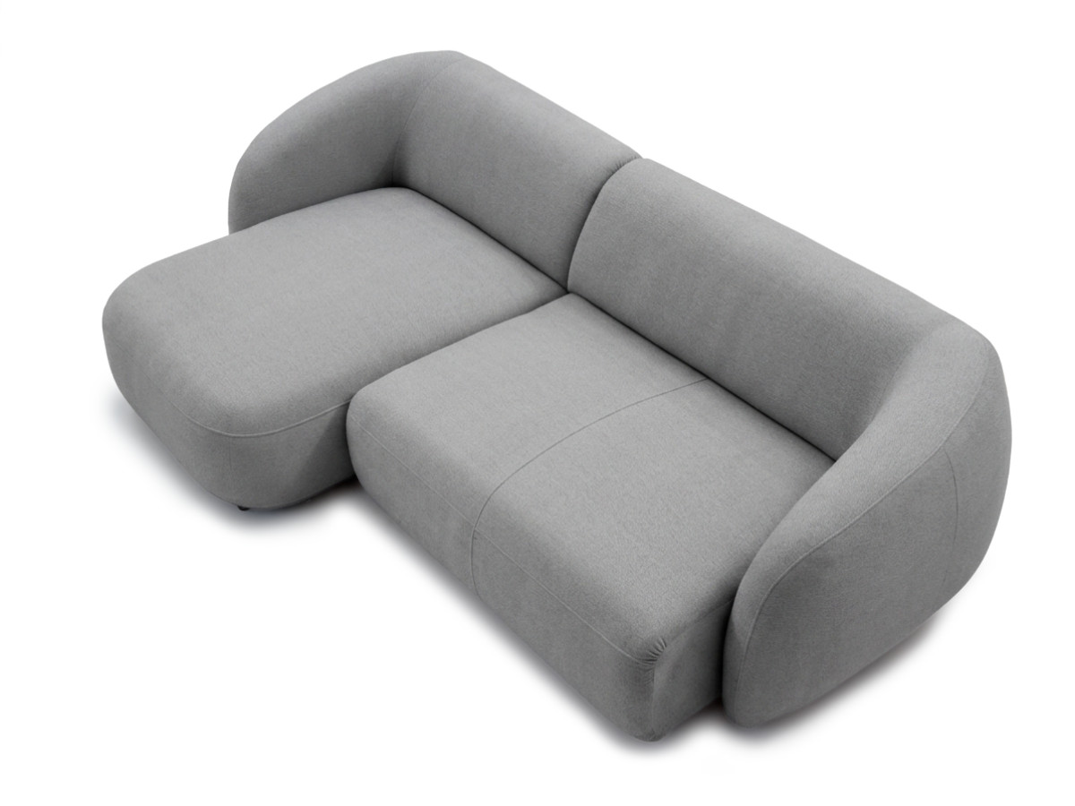 Bobochic Halo Ecksofa mit Schlaffunktion Stoff Grau Ecke links