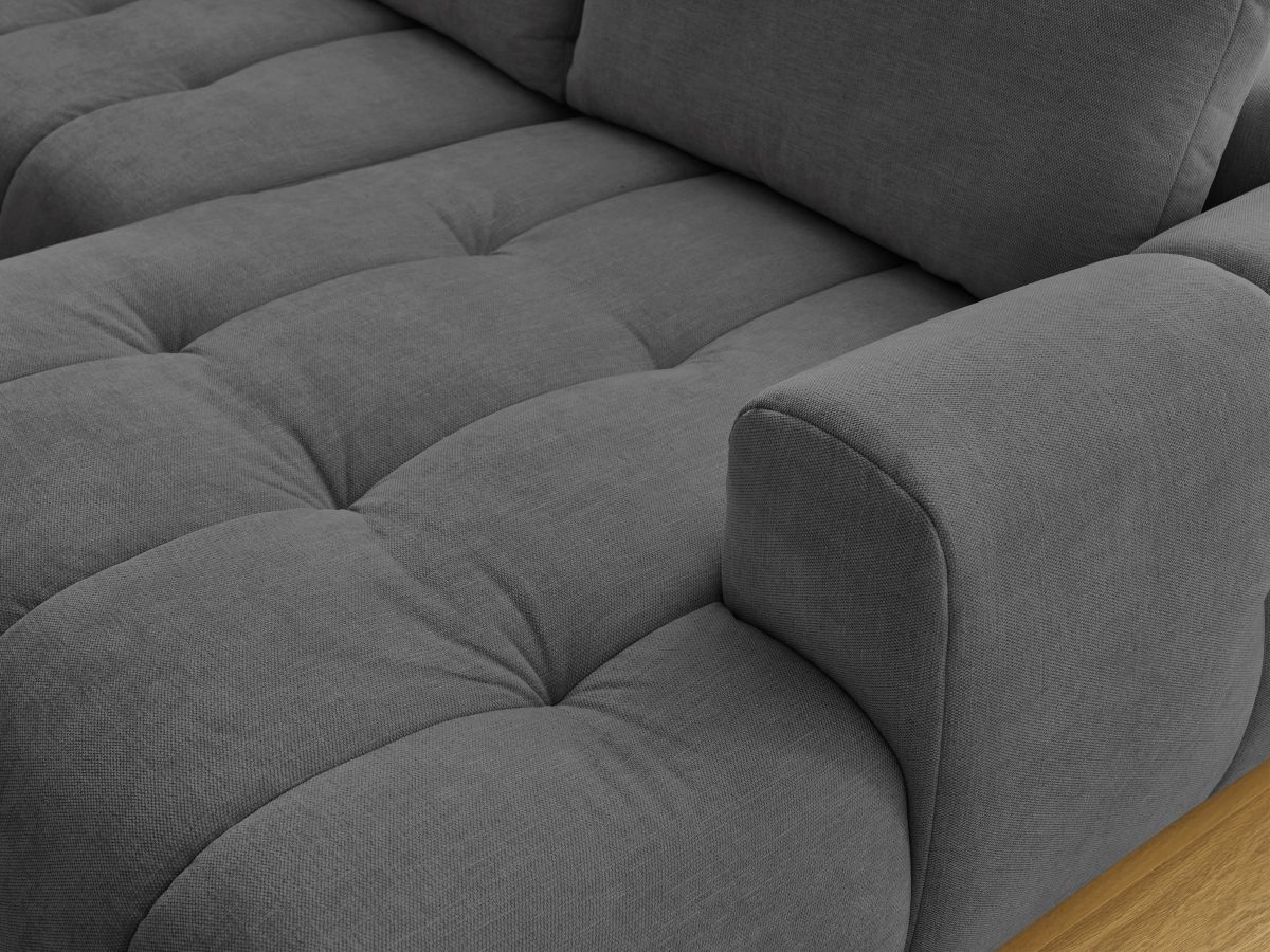 Bobochic Fuji Wohnlandschaft mit Pouf Stoff Dunkelgrau Ecke rechts