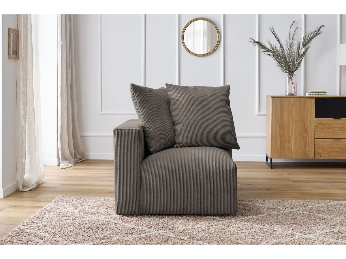 Bobochic Voltaire Eckmodul Cordsamt Taupe Ecke links