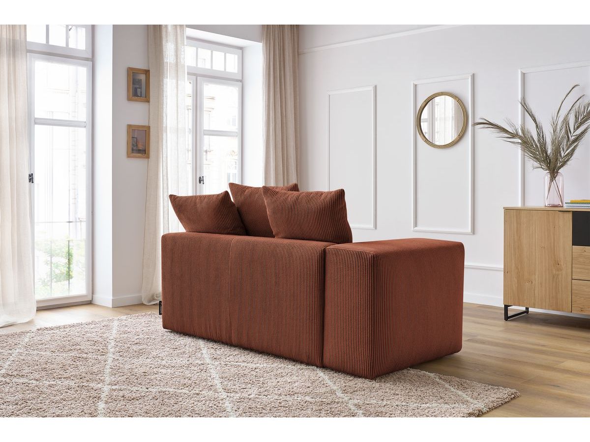 Bobochic Voltaire Sofamodul 2-Sitzer 178 × 100 cm Cordsamt Orange Ecke links