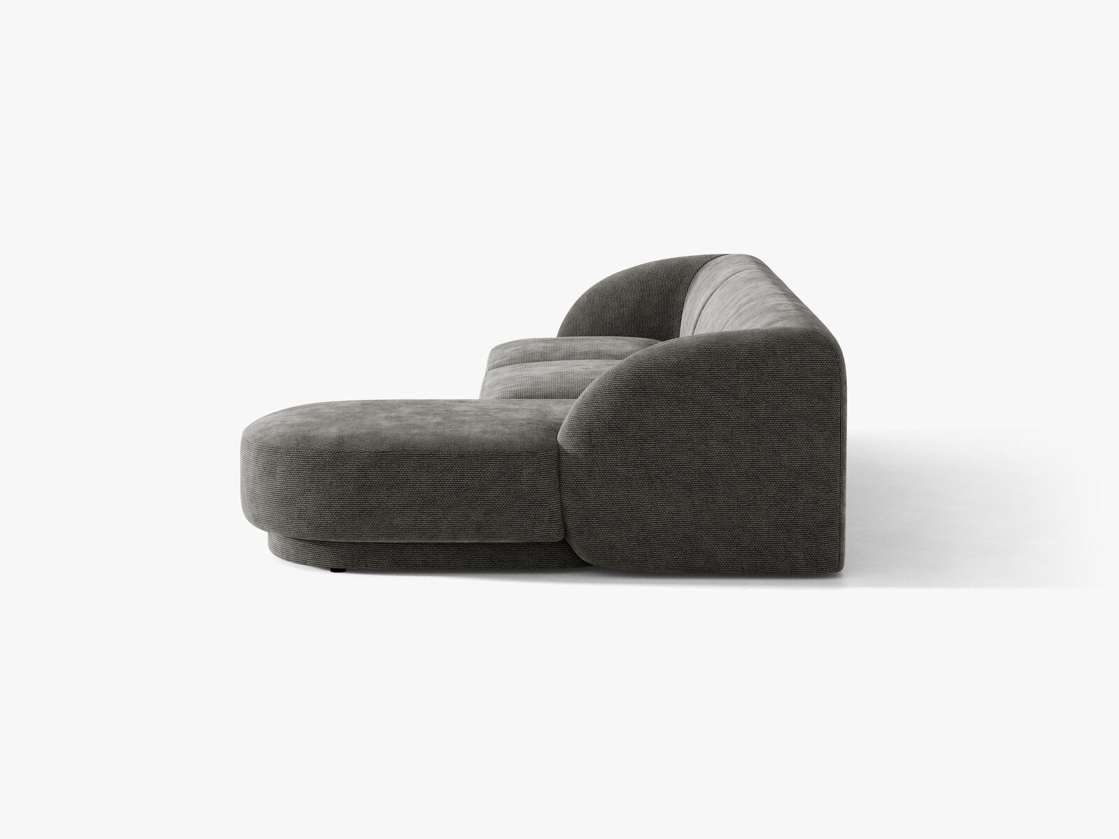Micadoni Ecksofa Miley 4-Sitzer Rechts Chenille Haga Grau