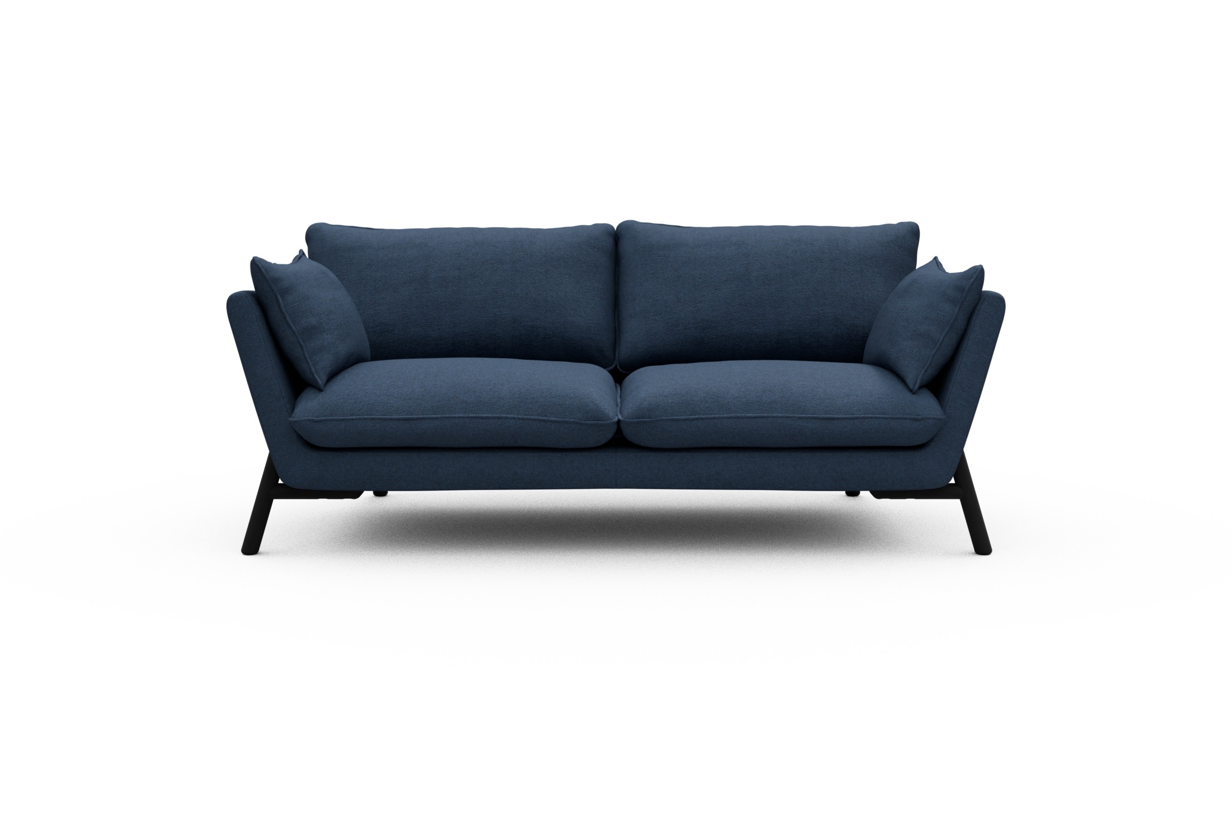 Skandi Home Sofa Emil 2-Sitzer Beinfarbe Eiche Schwarz Weda-Blue moebelfaktor
