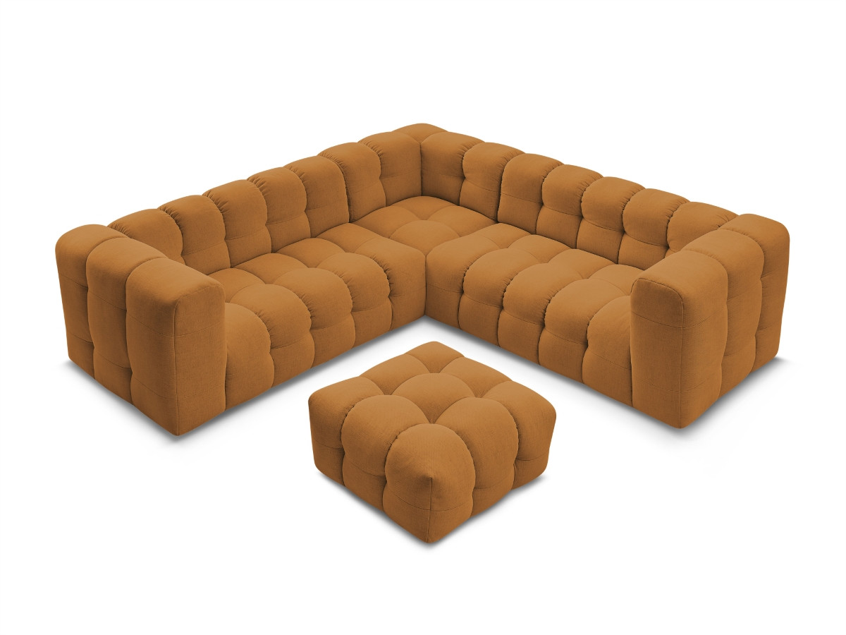 Bobochic Cloud Ecksofa mit Pouf 268 × 110 cm Stoff Gelb