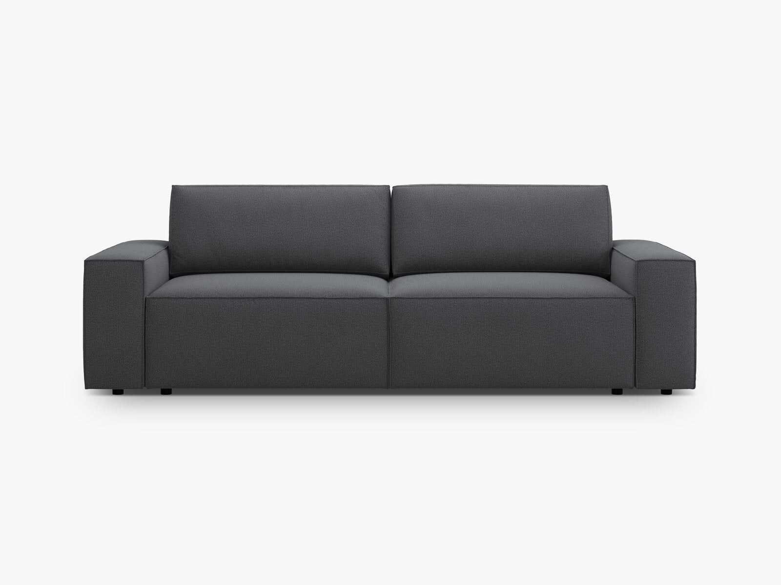Micadoni Schlafsofa Jodie 3-Sitzer Strukturierter Stoff Megan Dunkelgrau