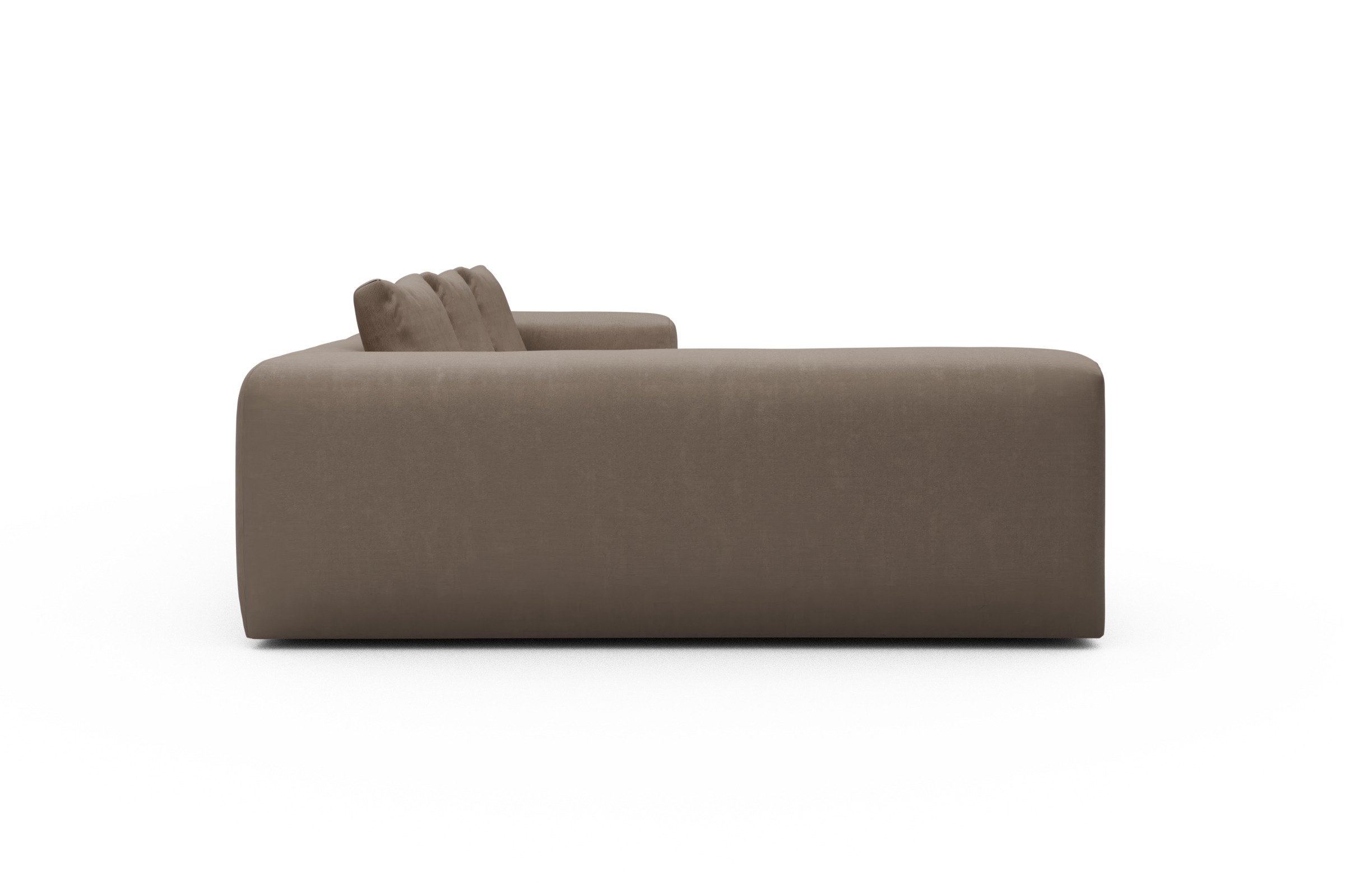 Ecksofa Fred 2x 2,5-Sitzer links offen Cordufine-Biege