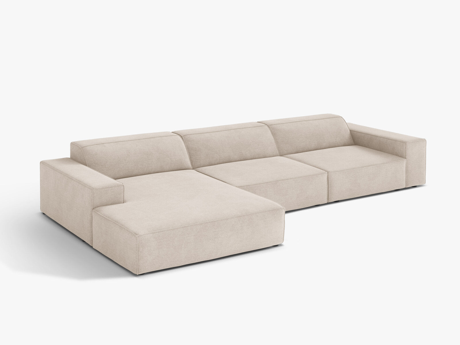 Micadoni Ecksofa Jodie 4-Sitzer Strukturierter Stoff Liberty Beige Links