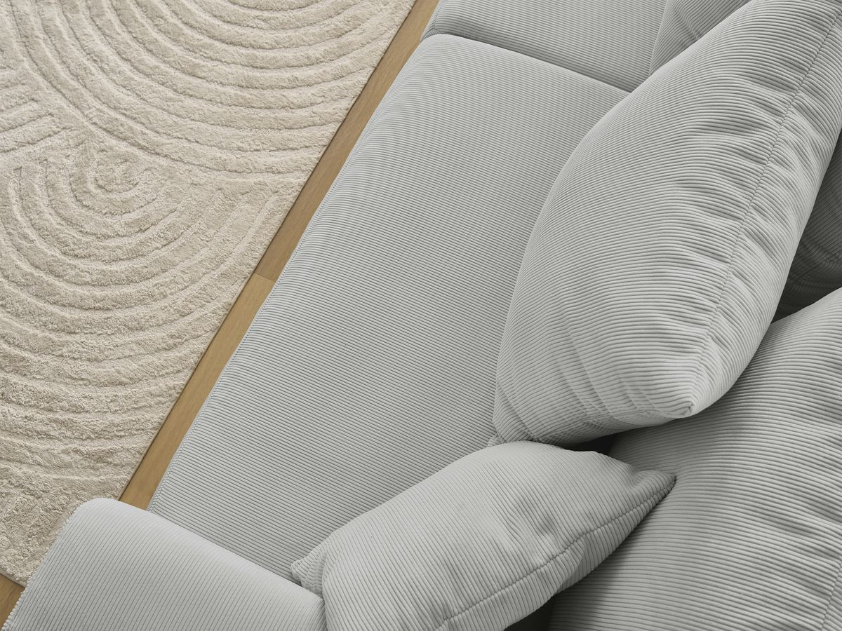 Bobochic Sidonie Sofa 2-Sitzer Cordsamt Hellgrau