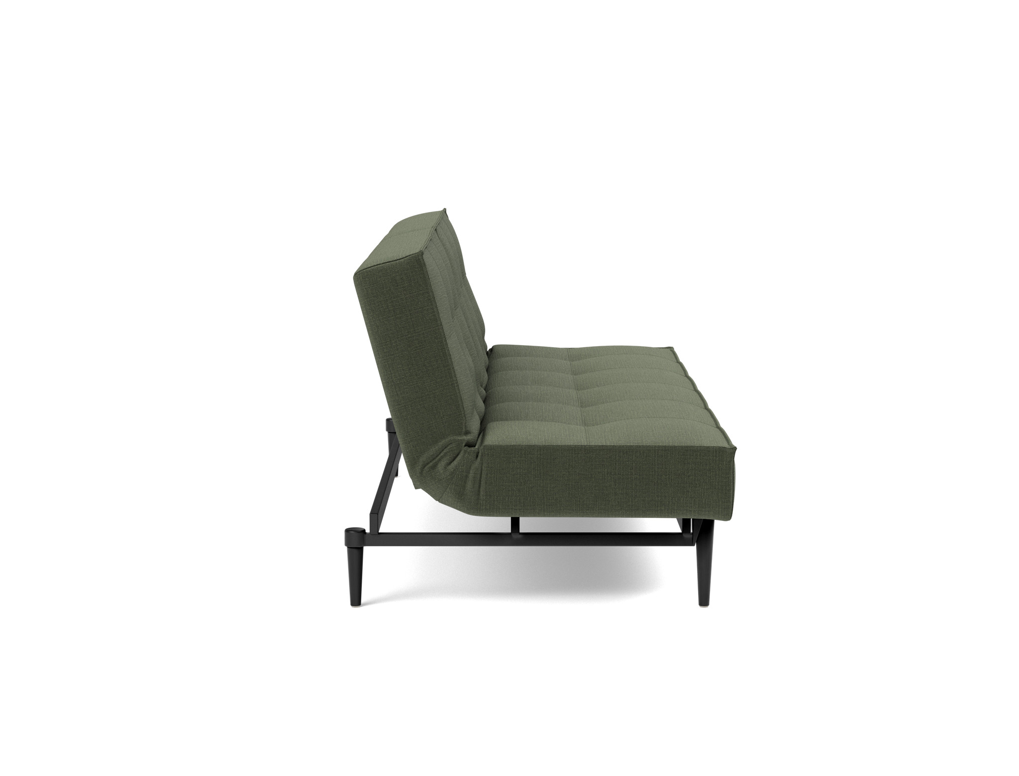 Schlafsofa Splitback Chenille Esina 413-Olive-Green Beine Styletto Eiche schwarz