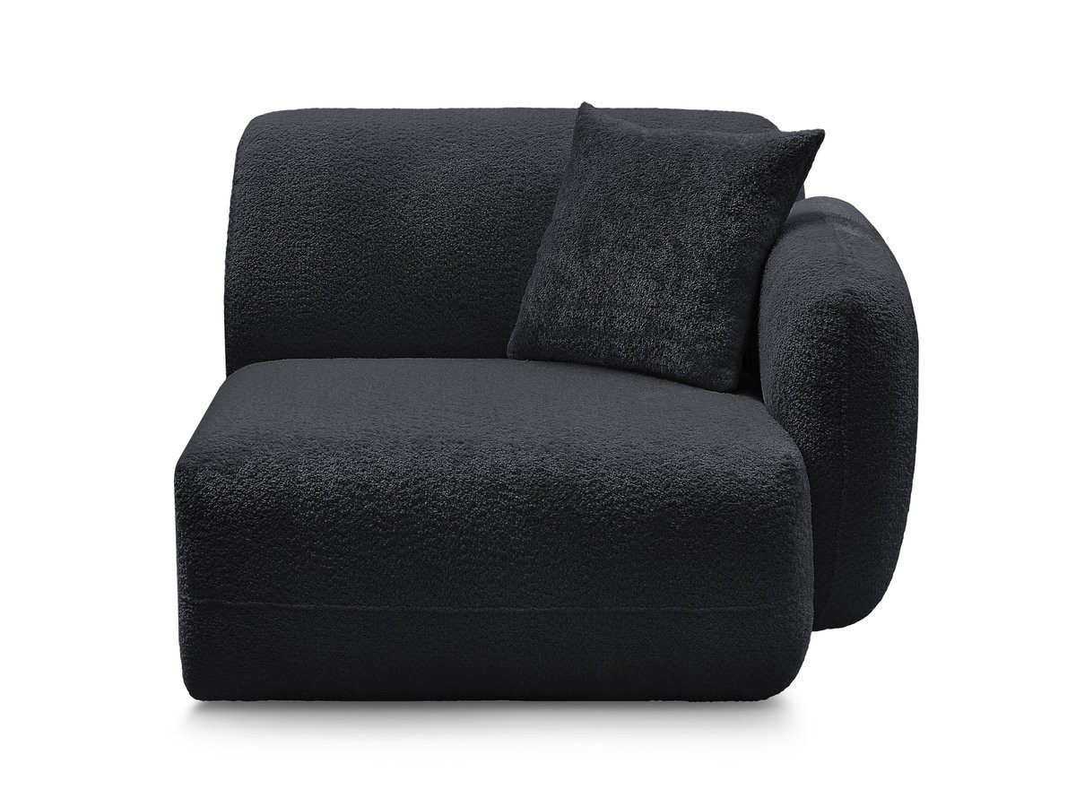 Bobochic Anda Sofamodul 1-Sitzer 104 × 103 cm Chenille Schwarz Ecke rechts
