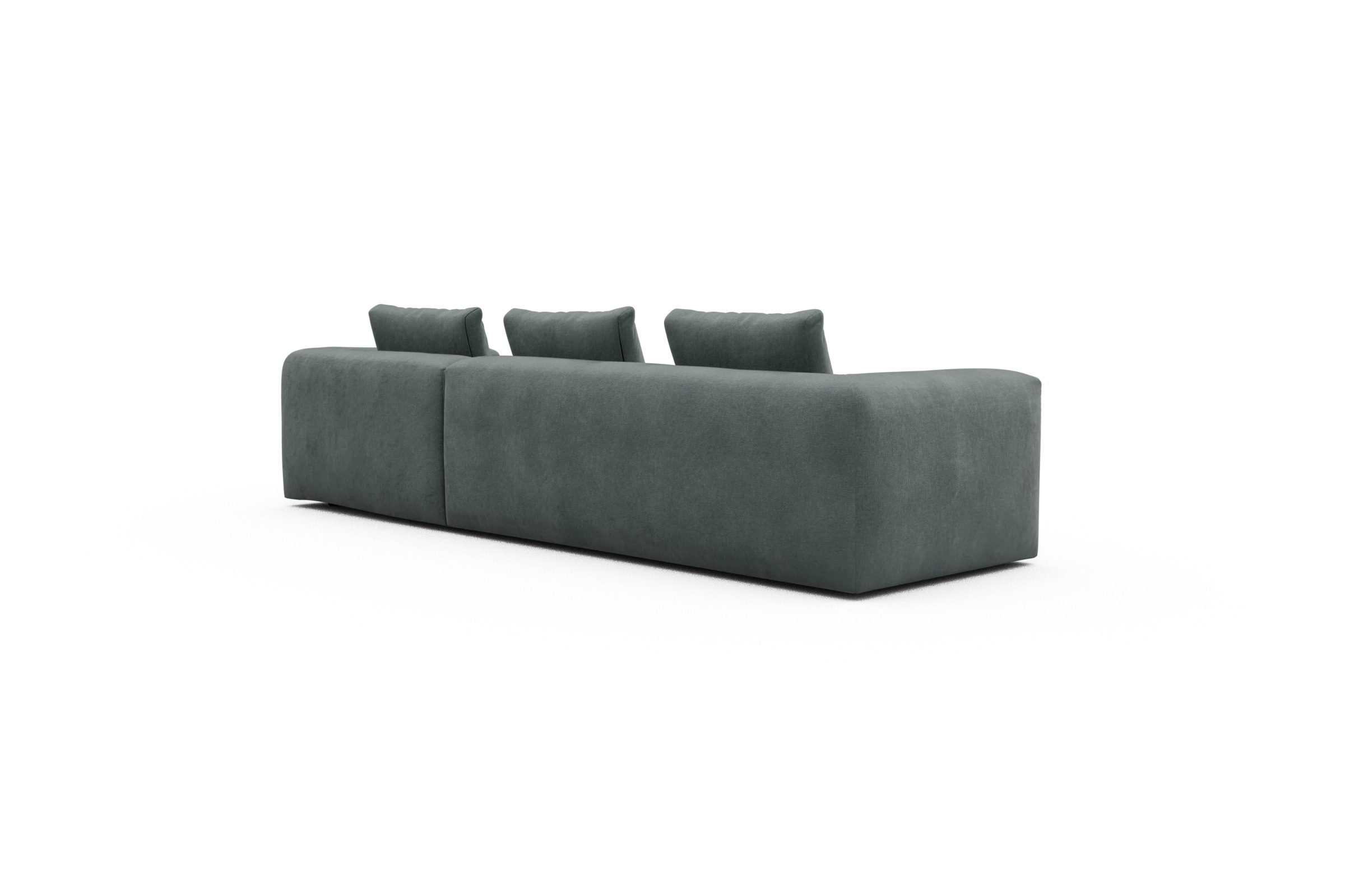 Ecksofa Fred Chaiselongue rechts mit 2,5-Sitzer Smooth-Silver-Grey