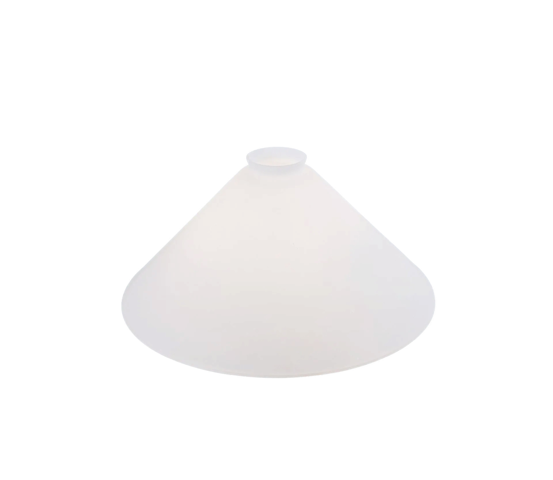 Berliner Messinglampen Glasschirm Nr. 70 Kegelform, Opalglas weiß satiniert
