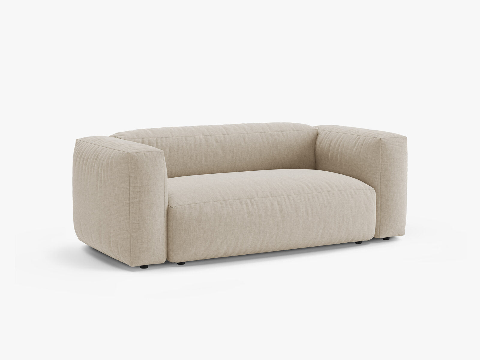 Micadoni Martina Sofa 2-Sitzer Strukturierter Stoff Boston Helles Beige