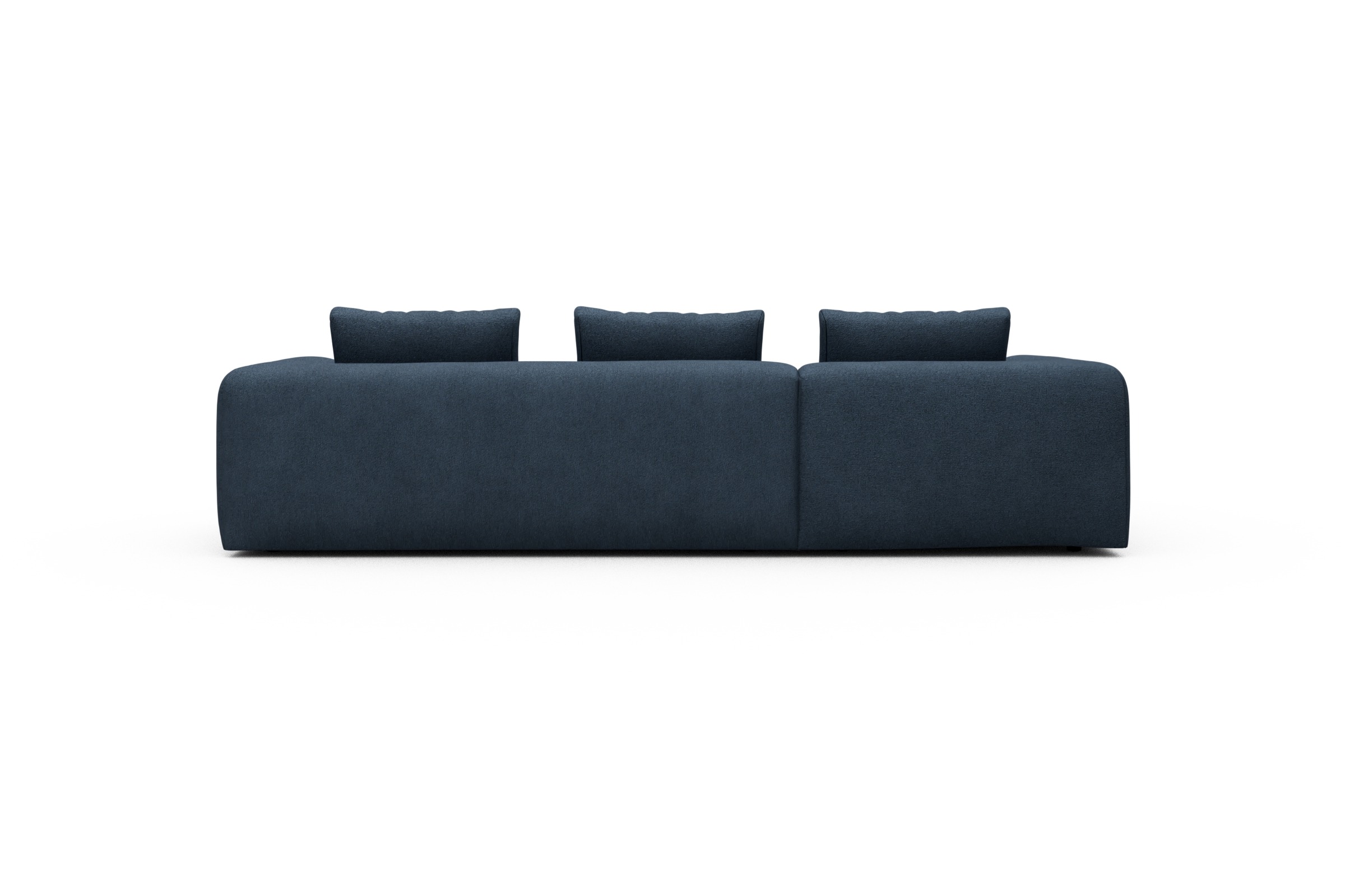Ecksofa Fred Chaiselongue links mit 2,5-Sitzer Boucle-Blue