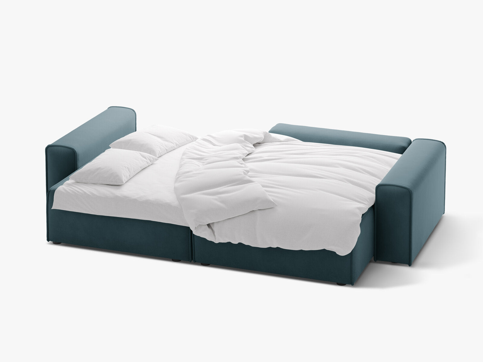 Micadoni Ecksofa Victor 3-Sitzer mit Schlaffunktion Rechts Samt Blau