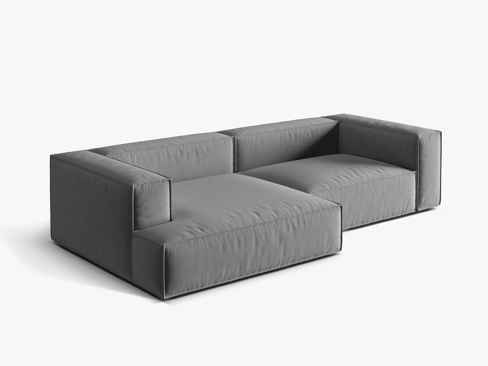 Micadoni Ecksofa Nuria 4-Sitzer Links Samt Grau